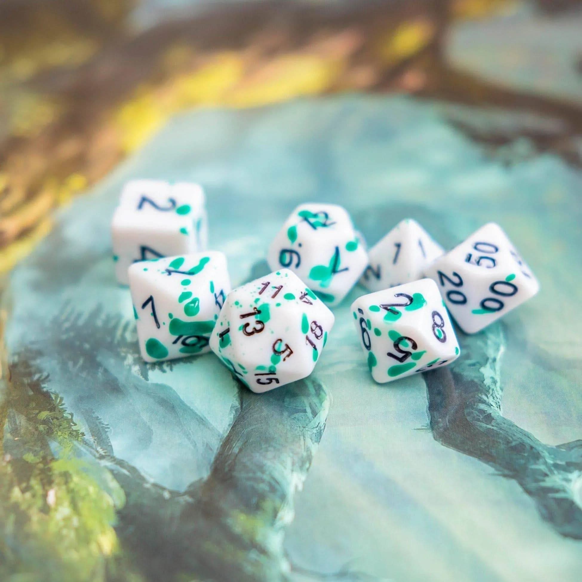 Splatter Green Dice Set