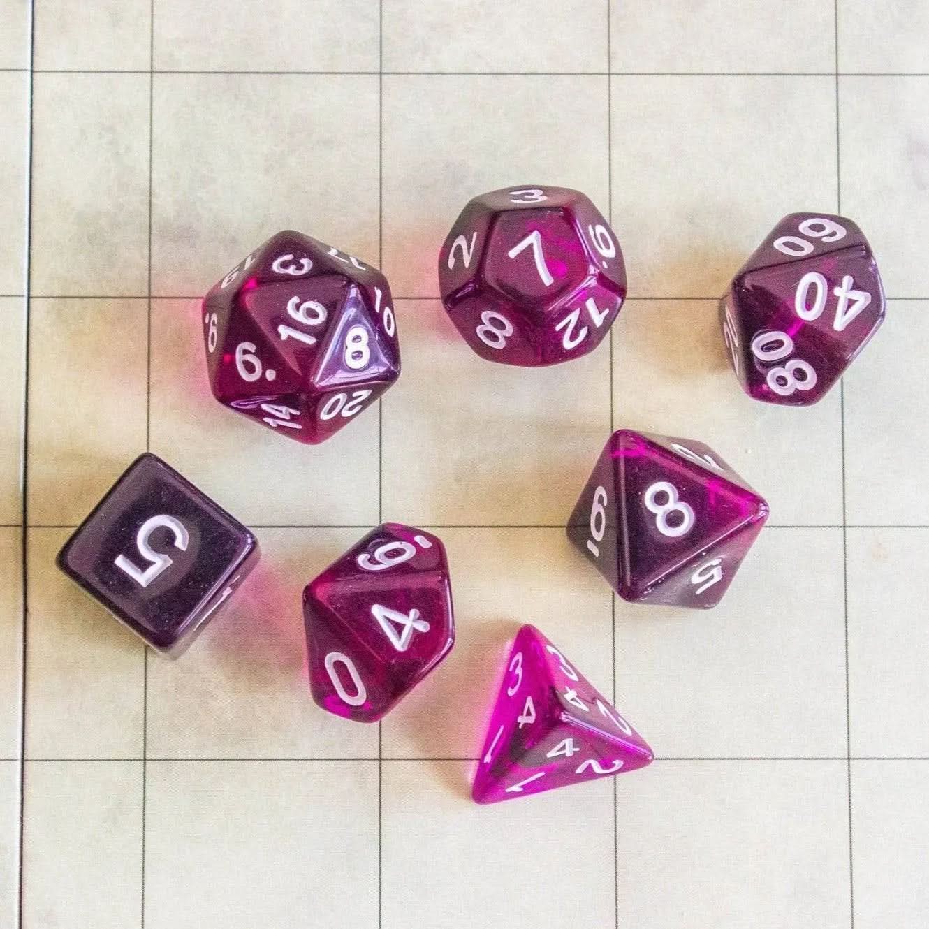 Purple Smoke TTRPG Dice Set - Mystery Dice Goblin