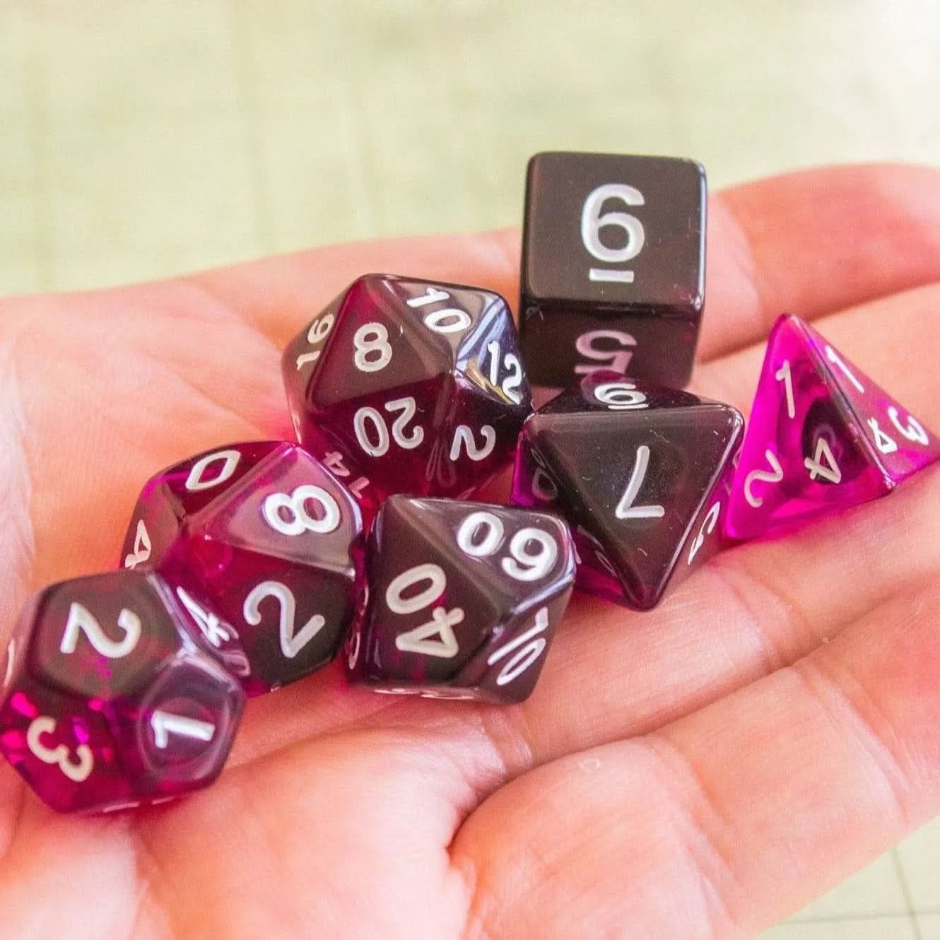 Purple Smoke TTRPG Dice Set - Mystery Dice Goblin
