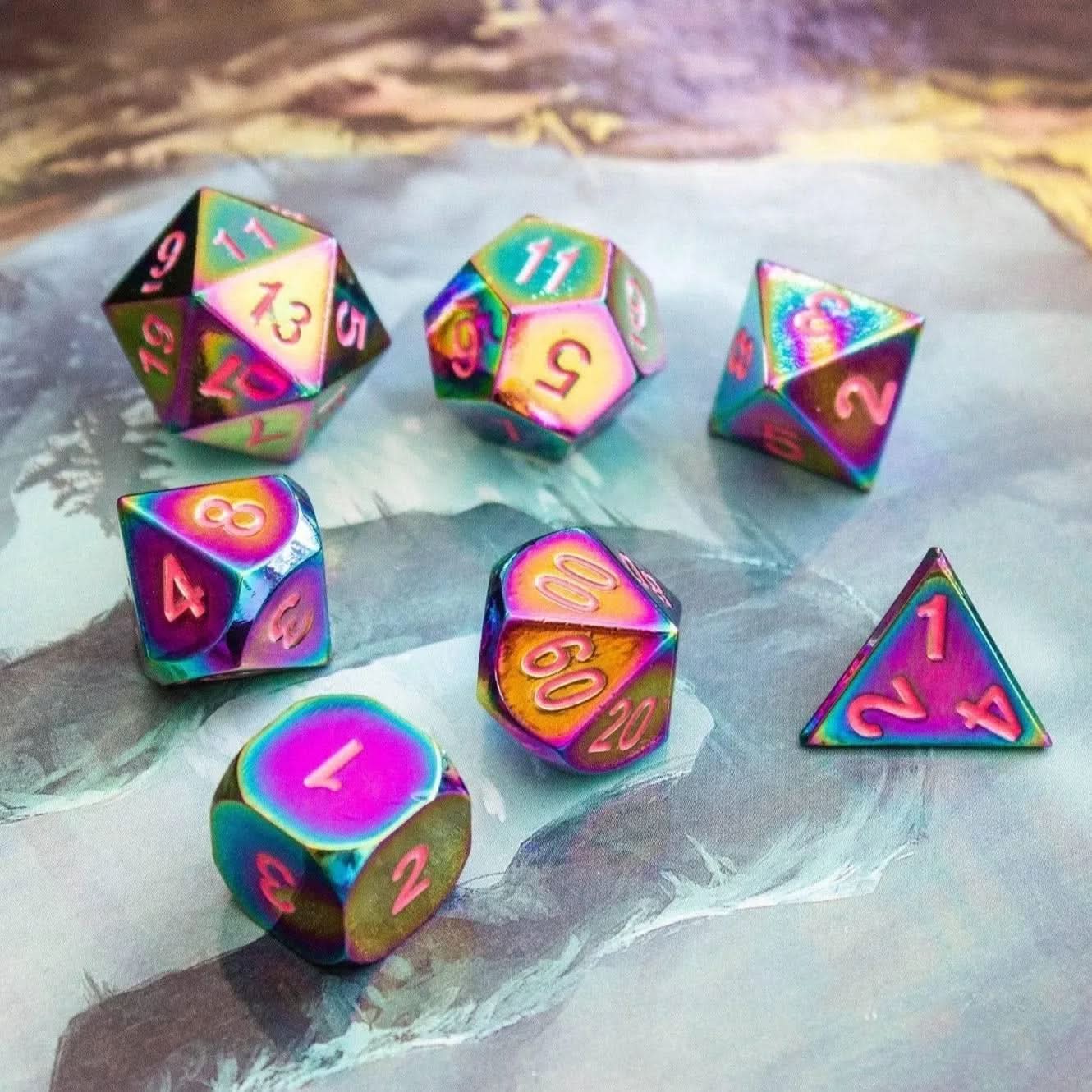 Rainbow Metal Dice Set - Mystery Dice Goblin