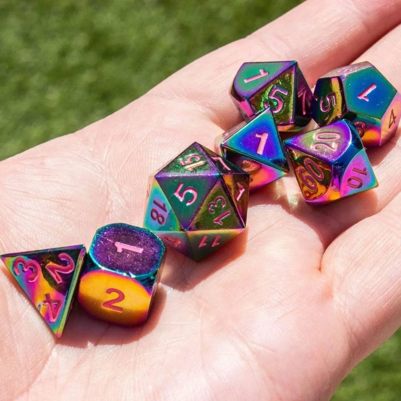 Rainbow Metal Dice Set - Mystery Dice Goblin