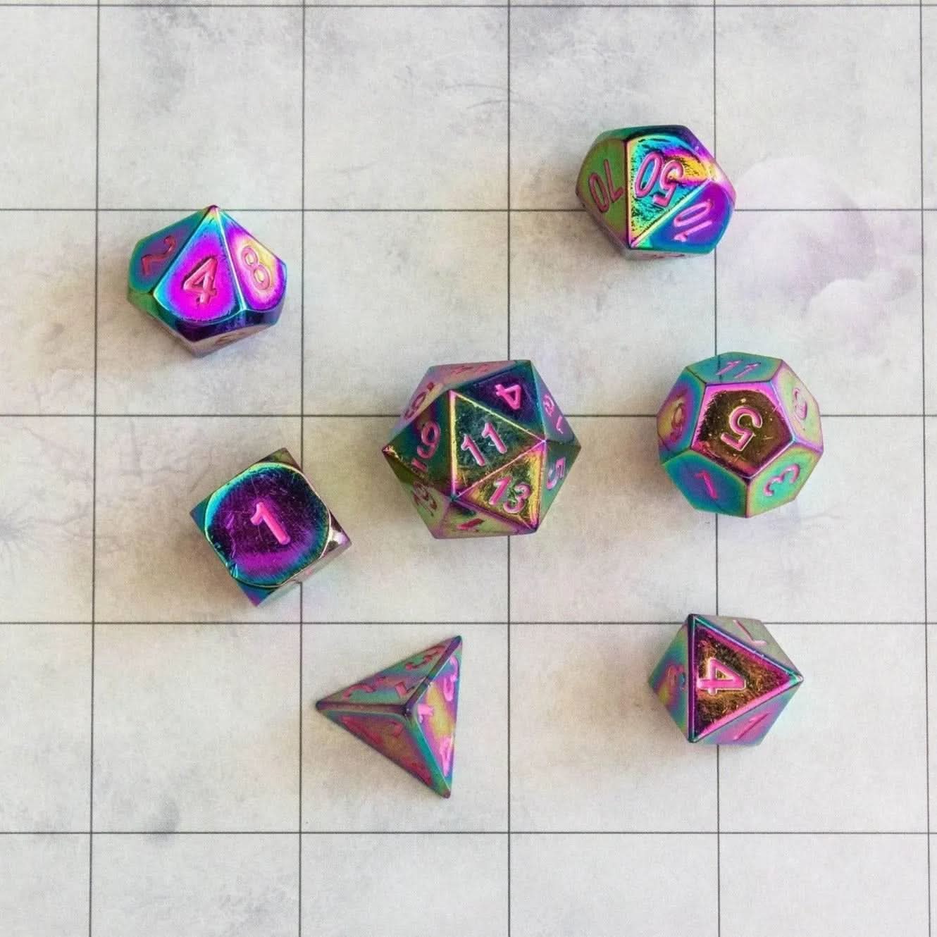 Rainbow Metal Dice Set - Mystery Dice Goblin