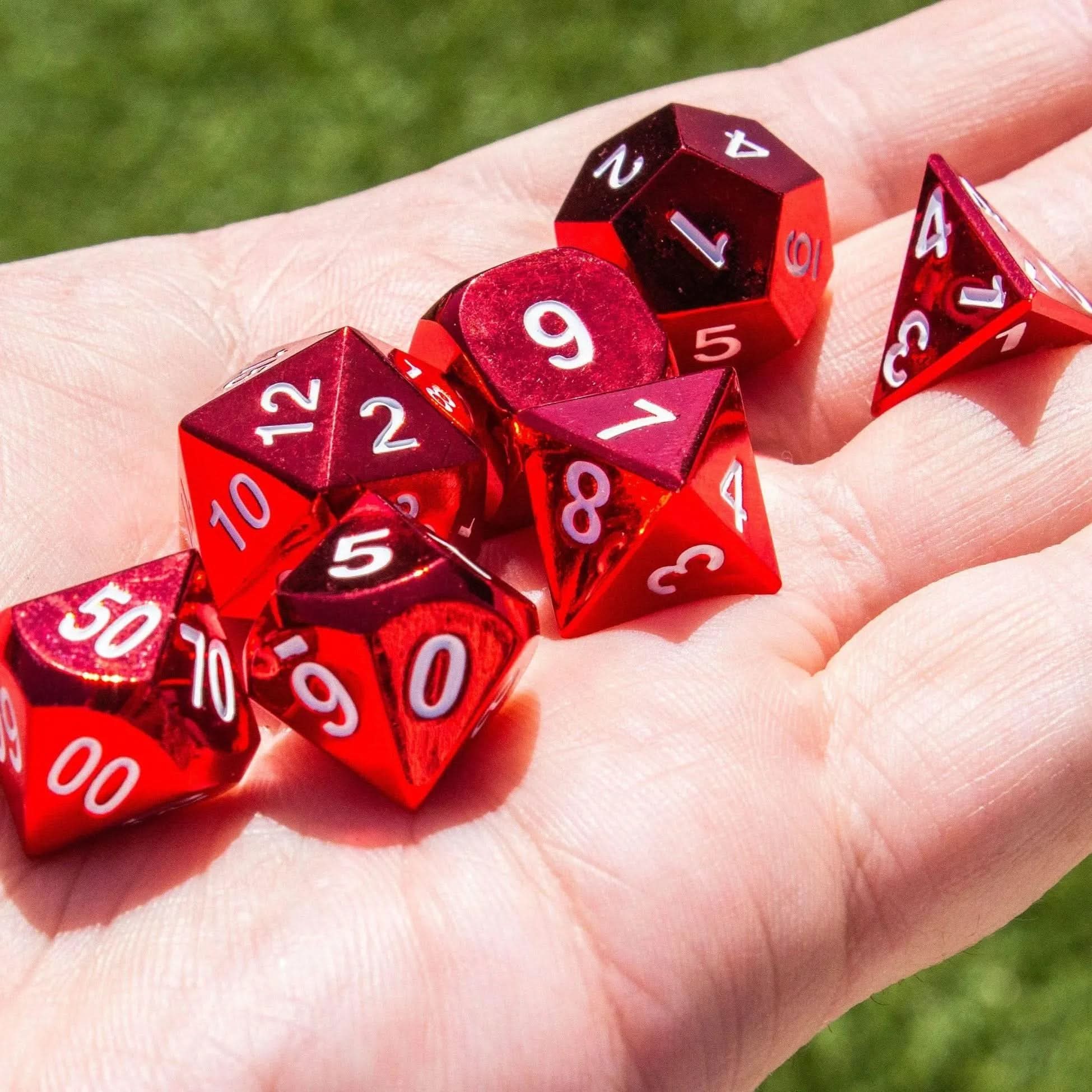 Red Metal Dice Set - Mystery Dice Goblin