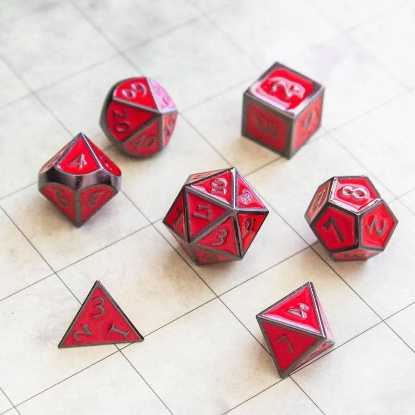 Red Metal Dice Set - Mystery Dice Goblin