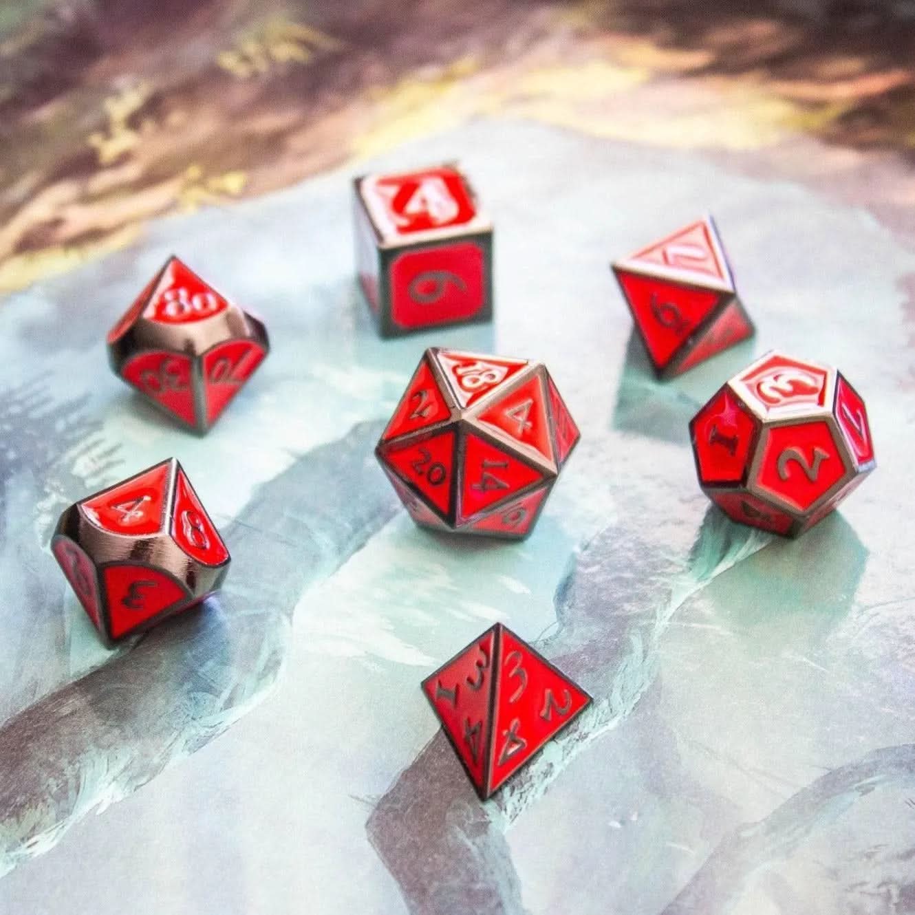 Red Metal Dice Set - Mystery Dice Goblin