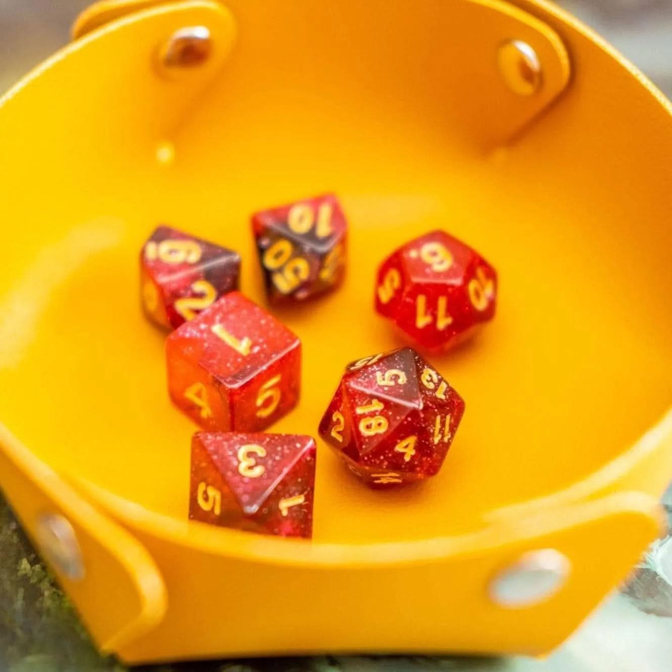Red and Black Galaxy Dice Set
