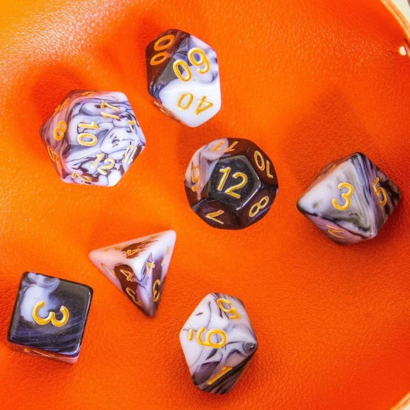 Black and White Two Tone Dice Set
