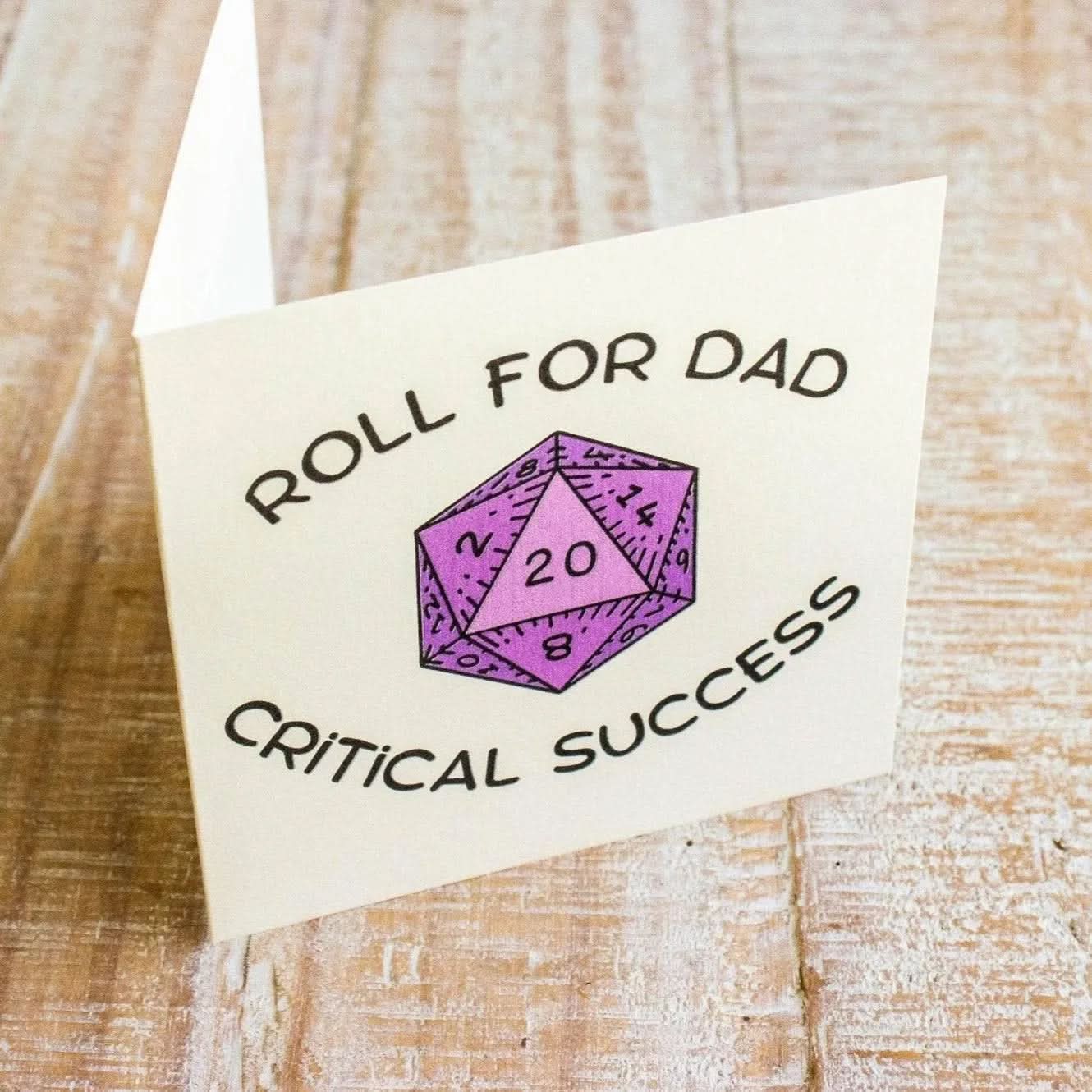 Roll for Dad - Fathers Day TTRPG Card - Mystery Dice Goblin