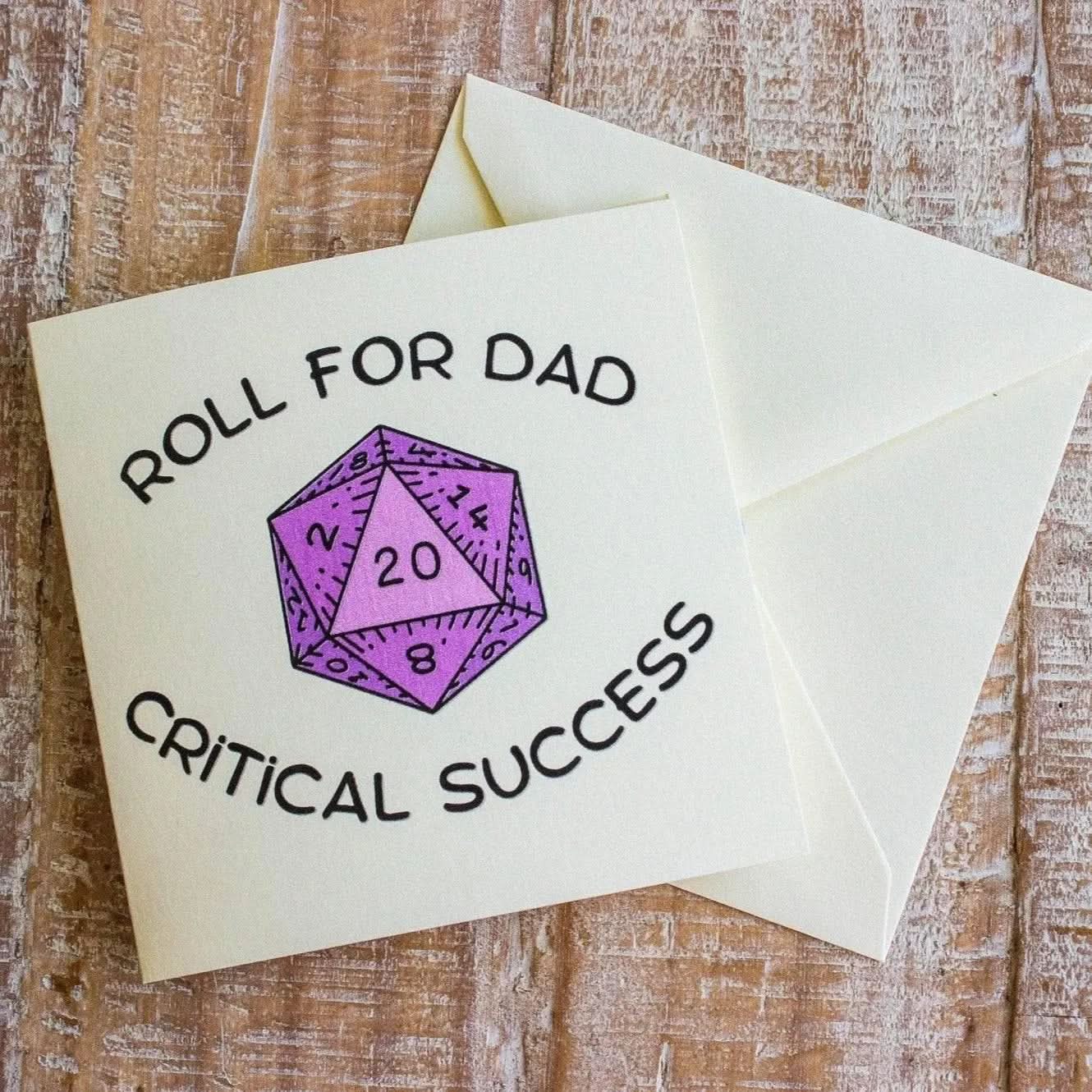 Roll for Dad - Fathers Day TTRPG Card - Mystery Dice Goblin
