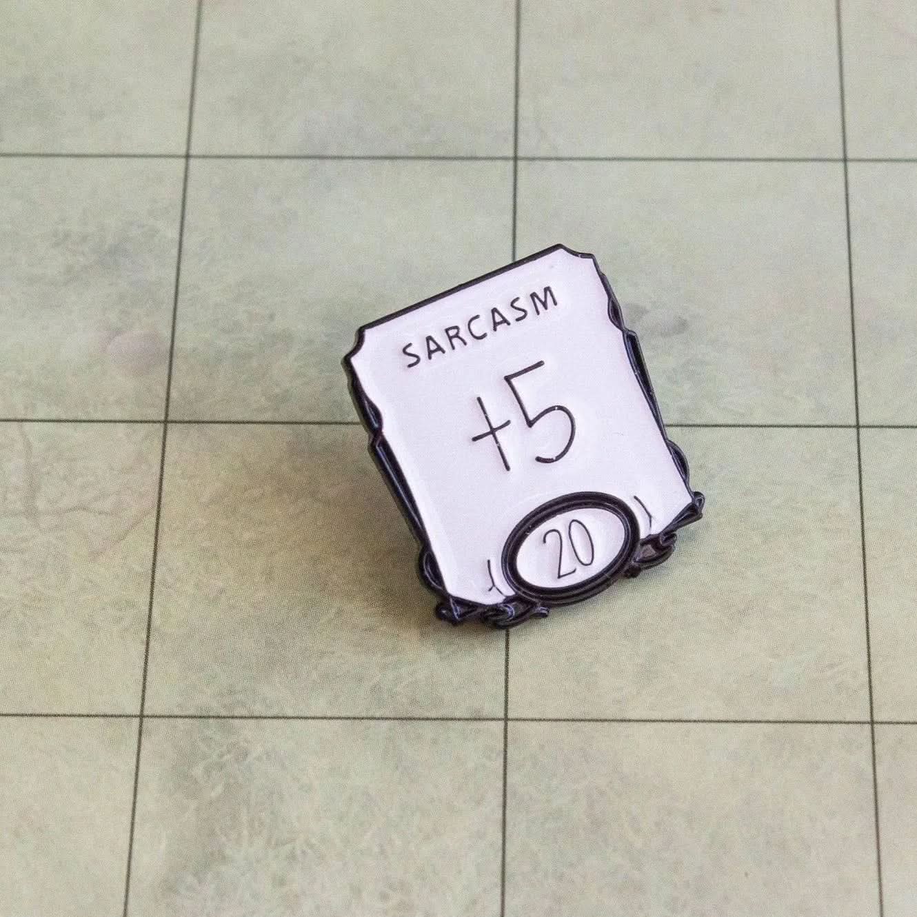 Sarcasm +5 Pin - Mystery Dice Goblin