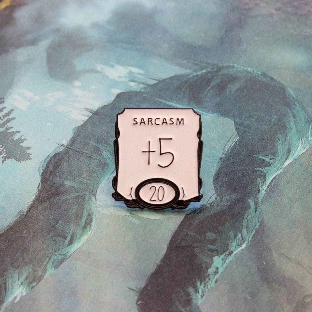 Sarcasm +5 Pin - Mystery Dice Goblin