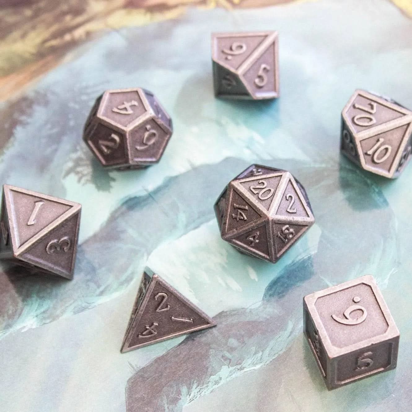 Silver Metal Dice Set - Mystery Dice Goblin