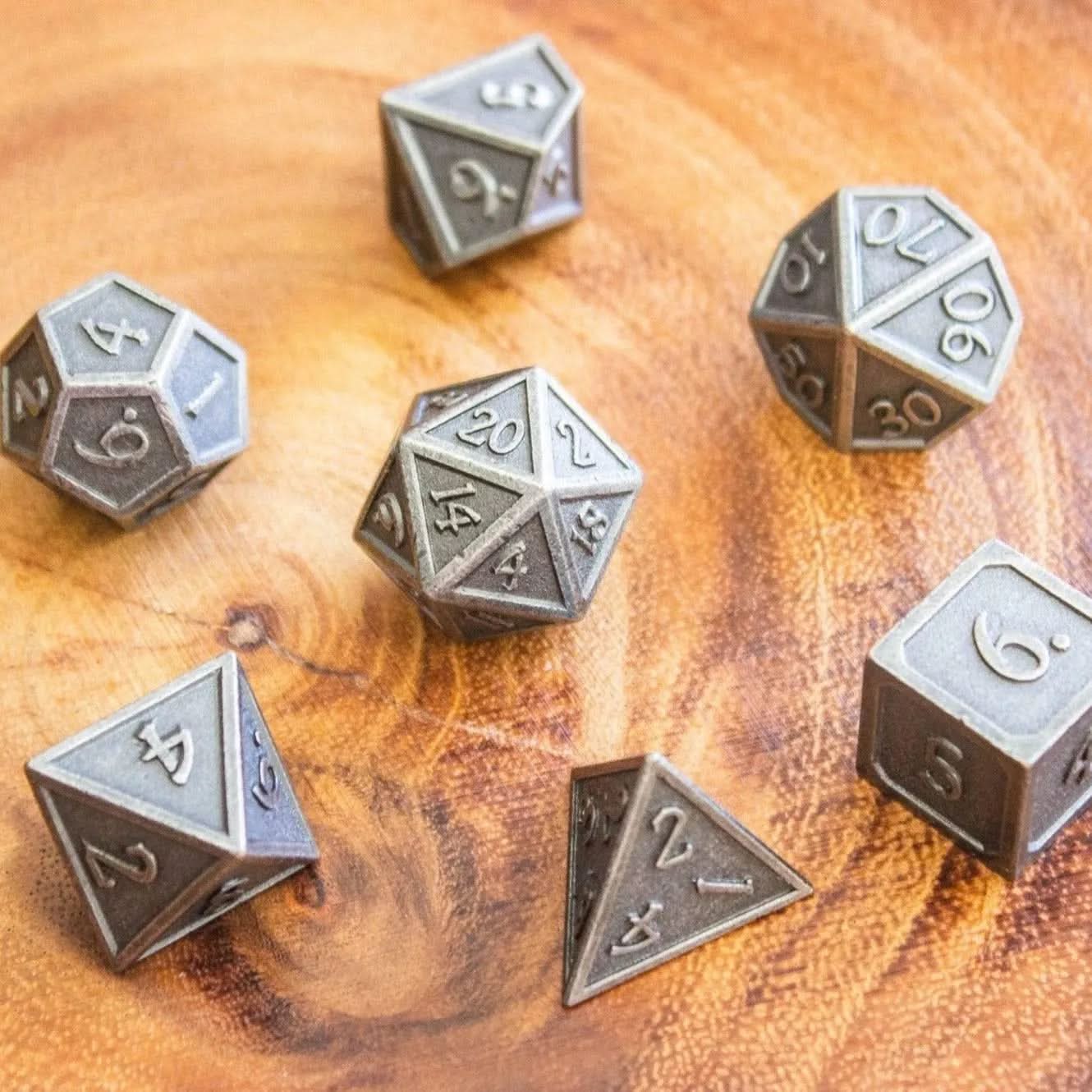 Silver Metal Dice Set - Mystery Dice Goblin