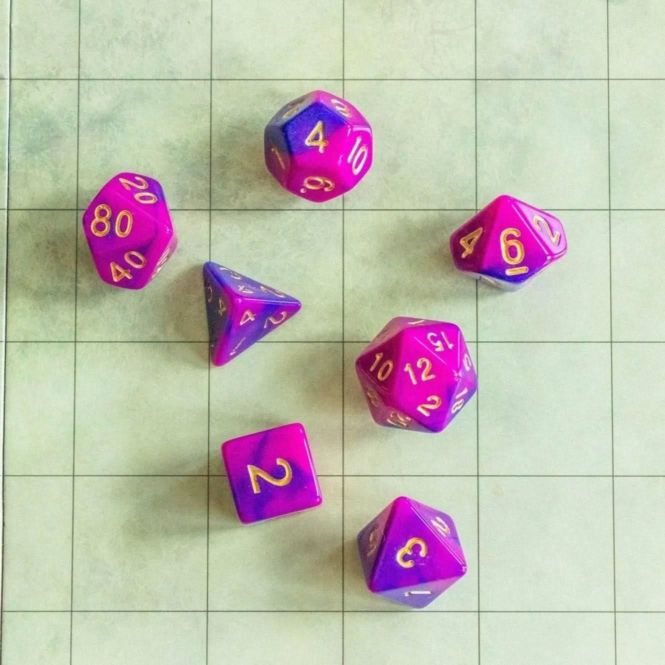 Two Tone Blue Purple Dice