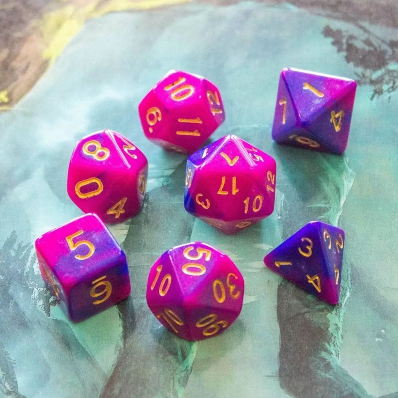 Two Tone Blue Purple Dice