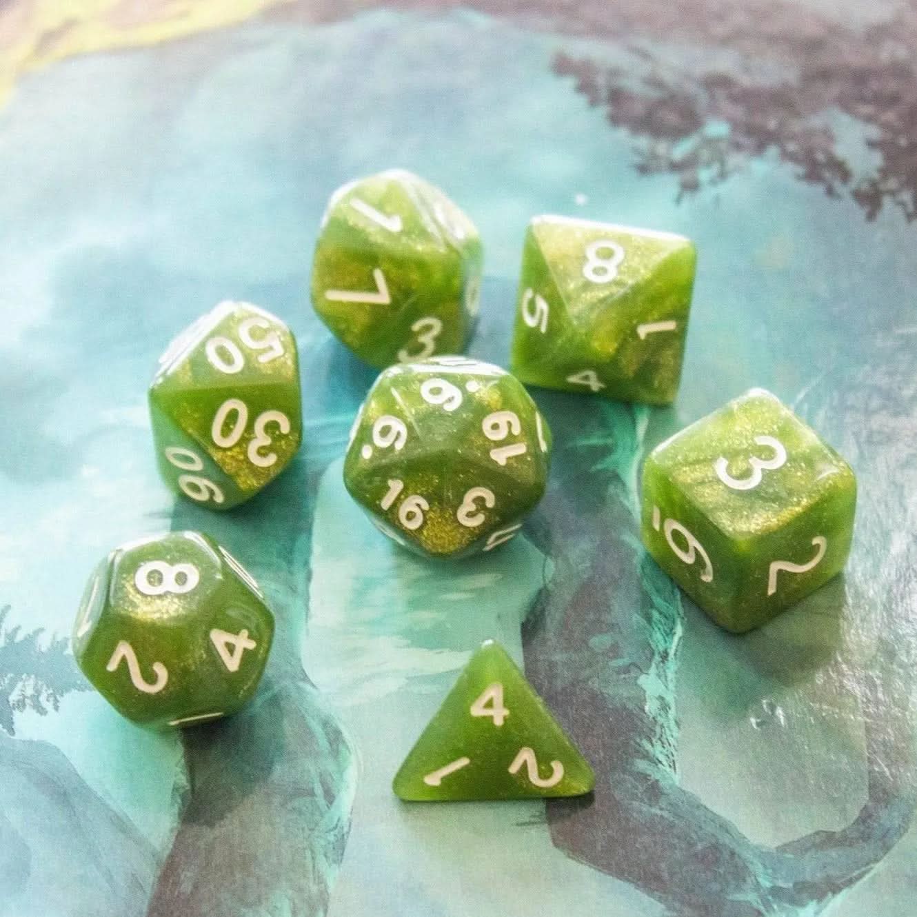 Jade Shimmer Dice Set