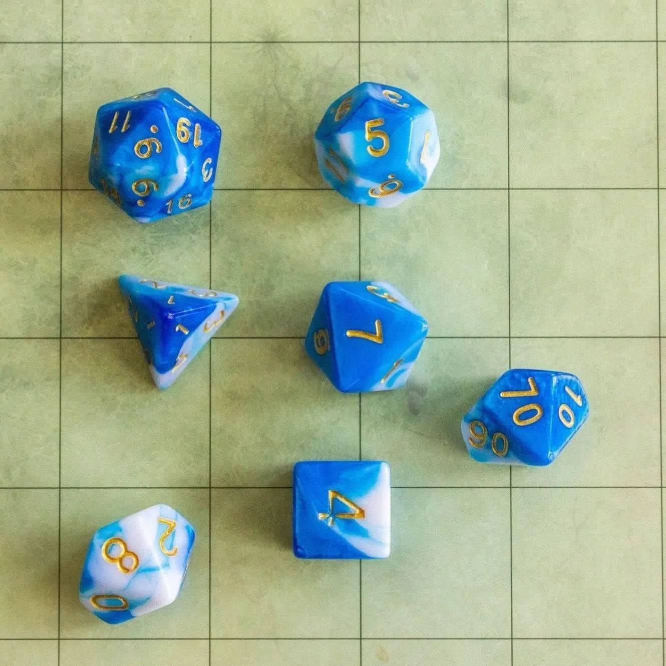 Two Tone Sky Blue Dice Set