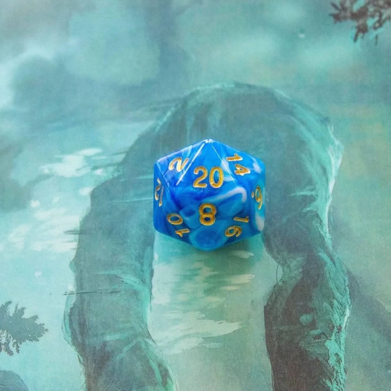 Two Tone Sky Blue Dice Set