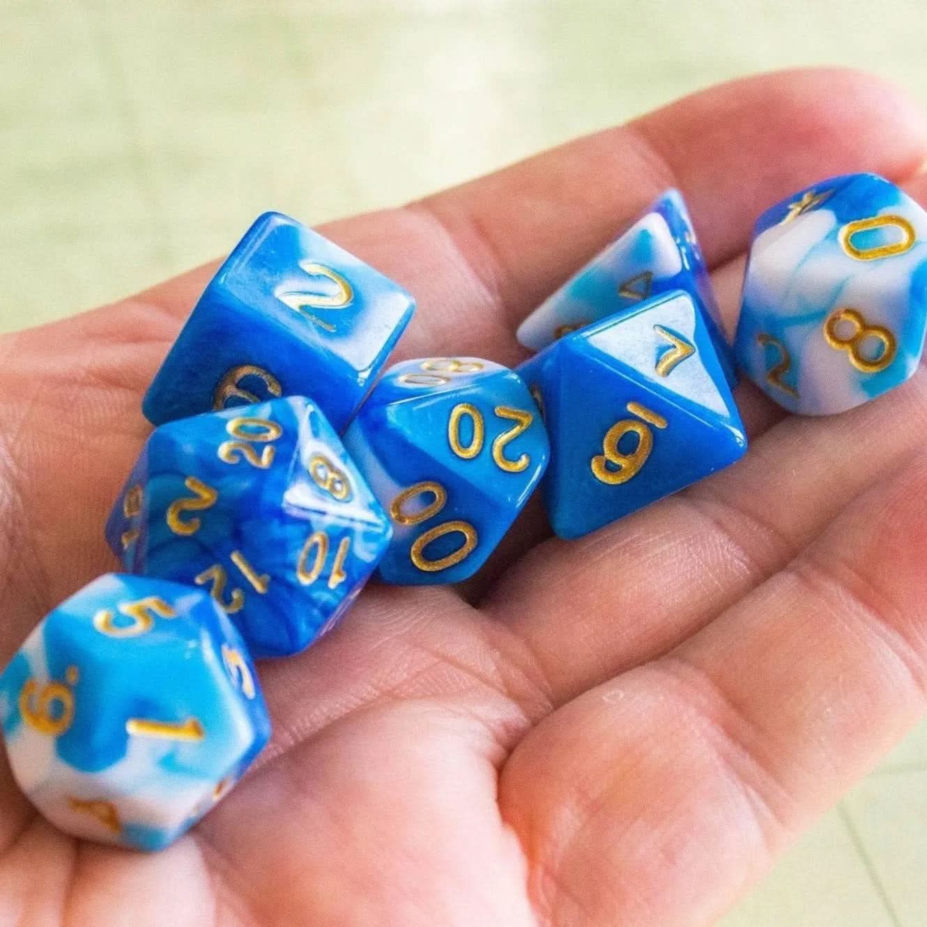 Two Tone Sky Blue Dice Set