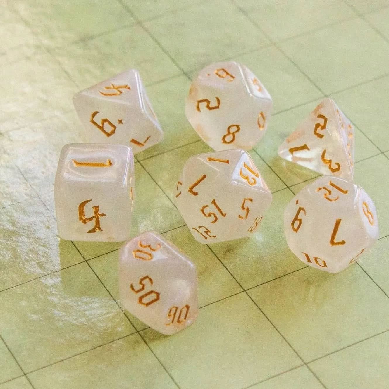 White Walker TTRPG Dice Set - Mystery Dice Goblin