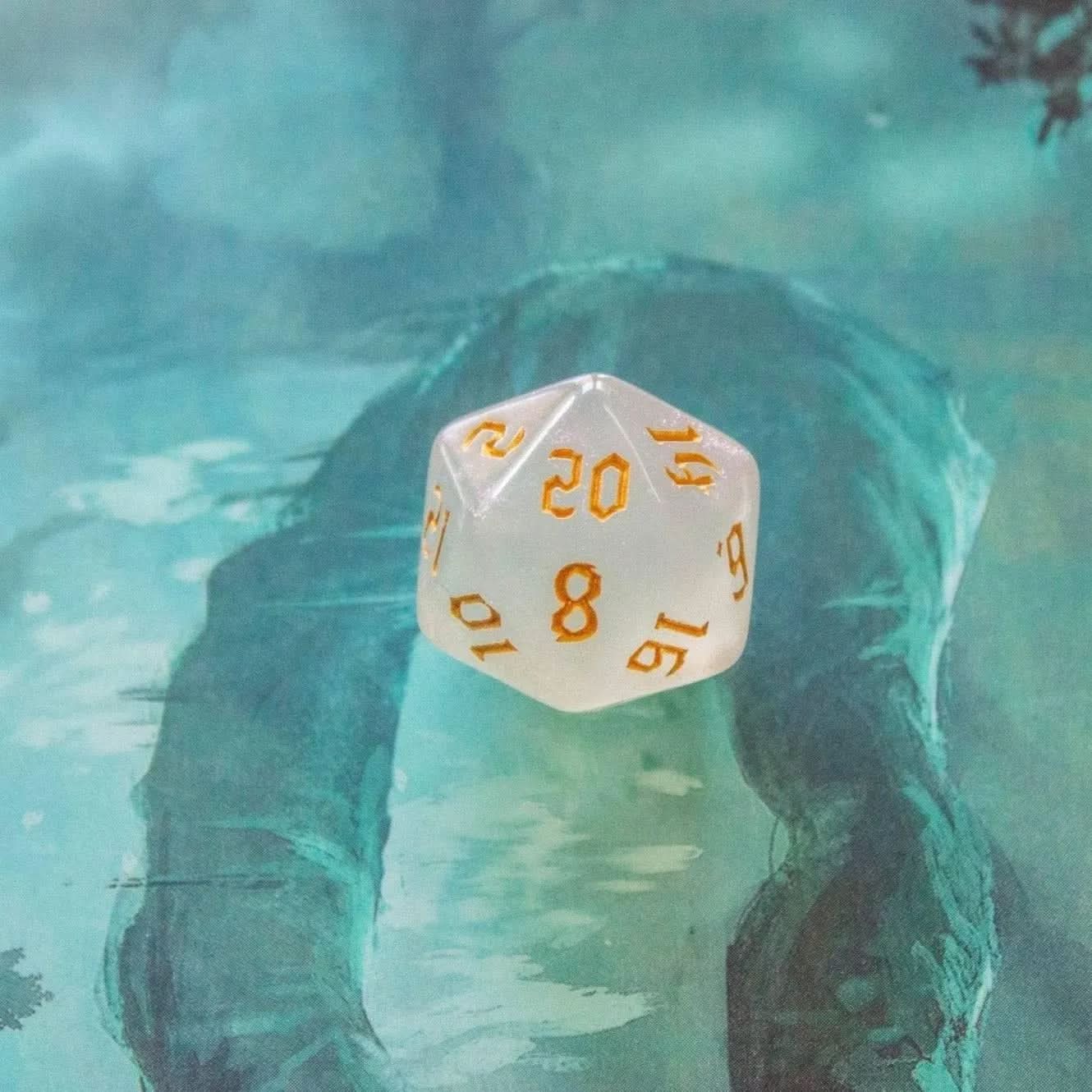 White Walker TTRPG Dice Set - Mystery Dice Goblin