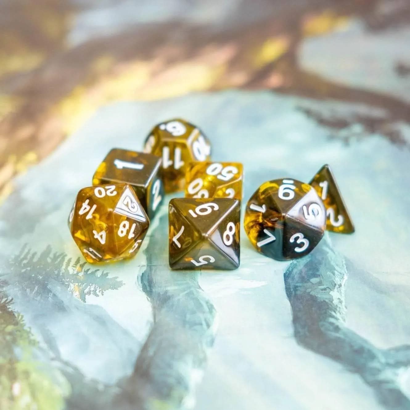 Yellow Smoke Dice Set