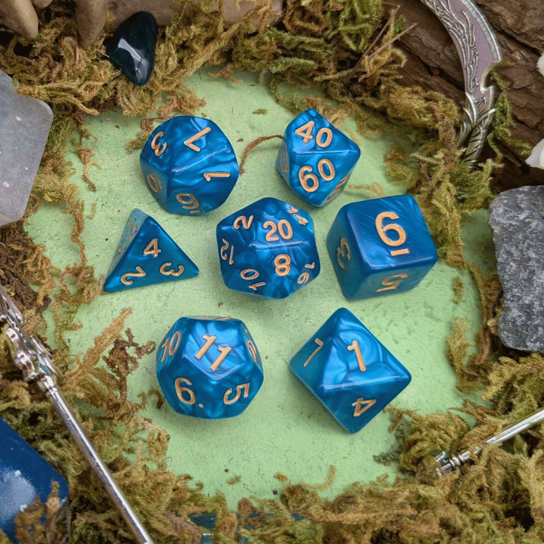 Sky Blue Pearl Dice Set