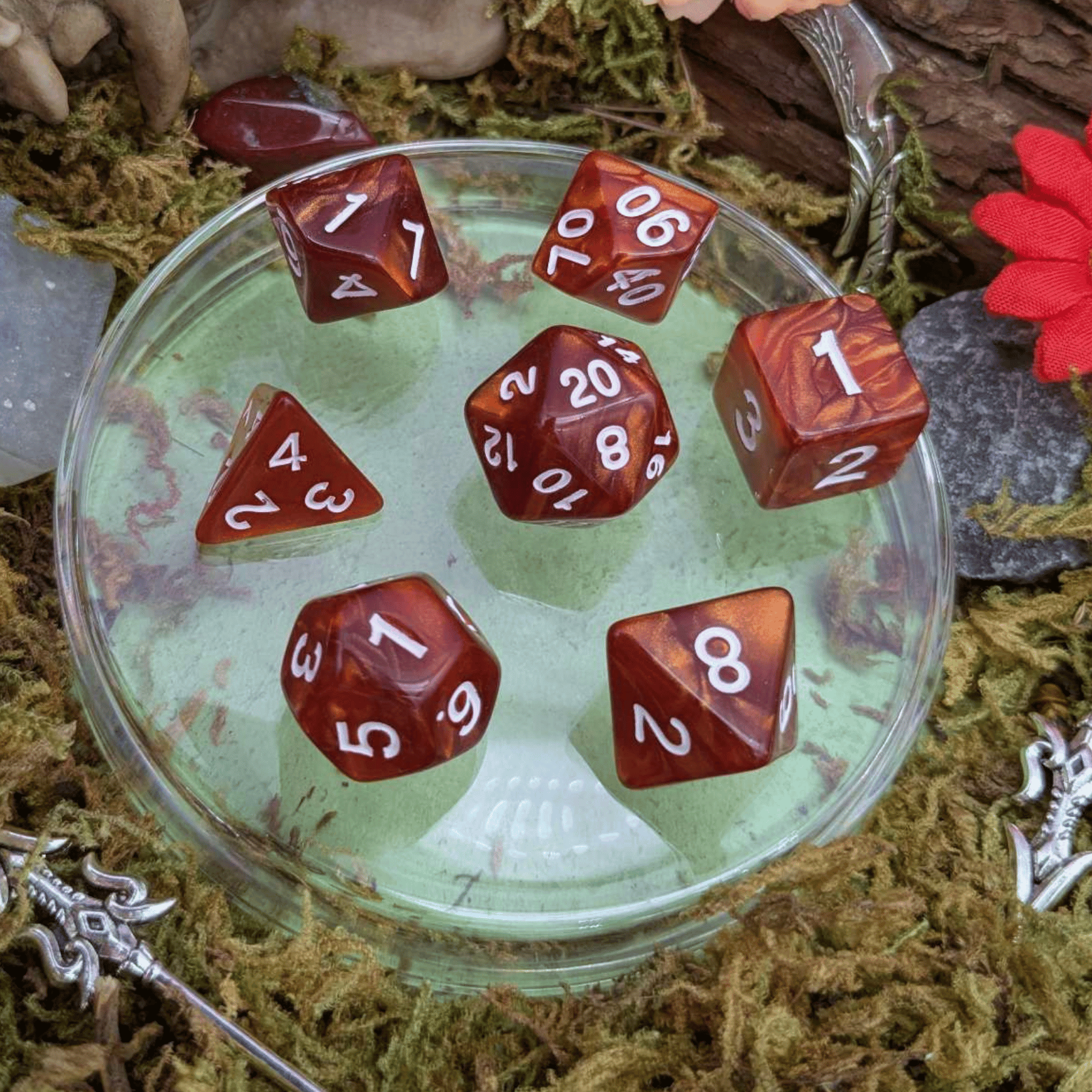 Brown Pearl Dice Set