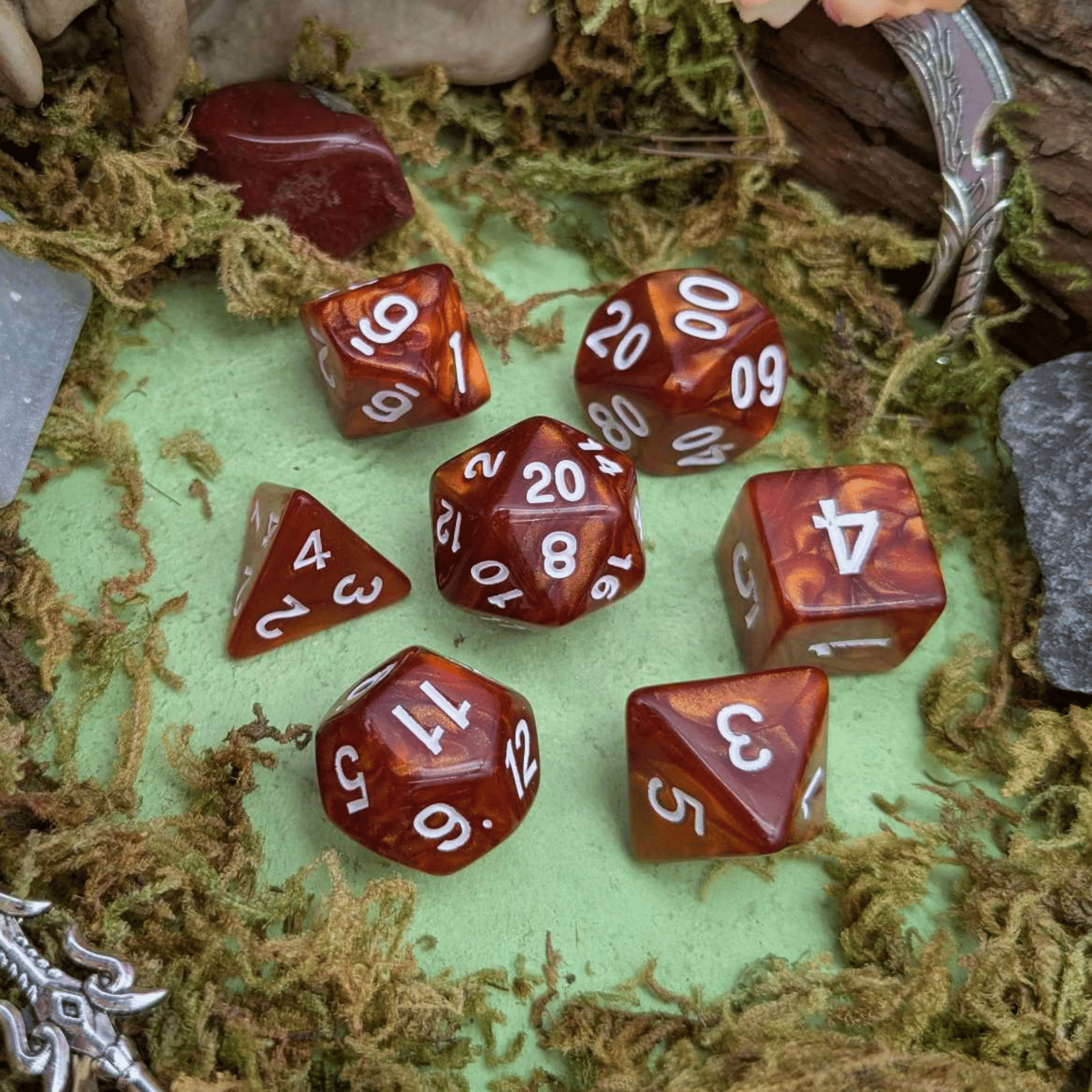 Brown Pearl Dice Set