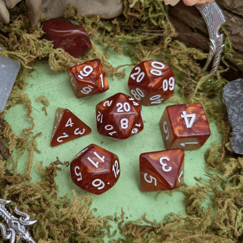 Brown Pearl Dice Set