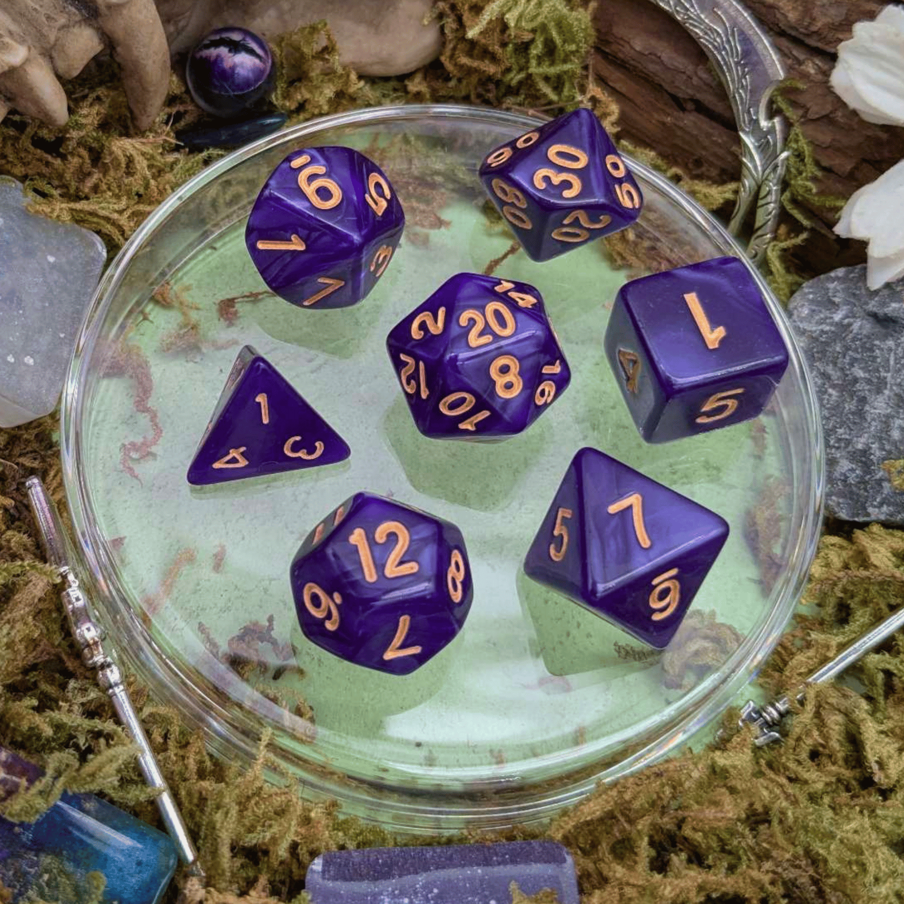 Purple Pearl Dice Set