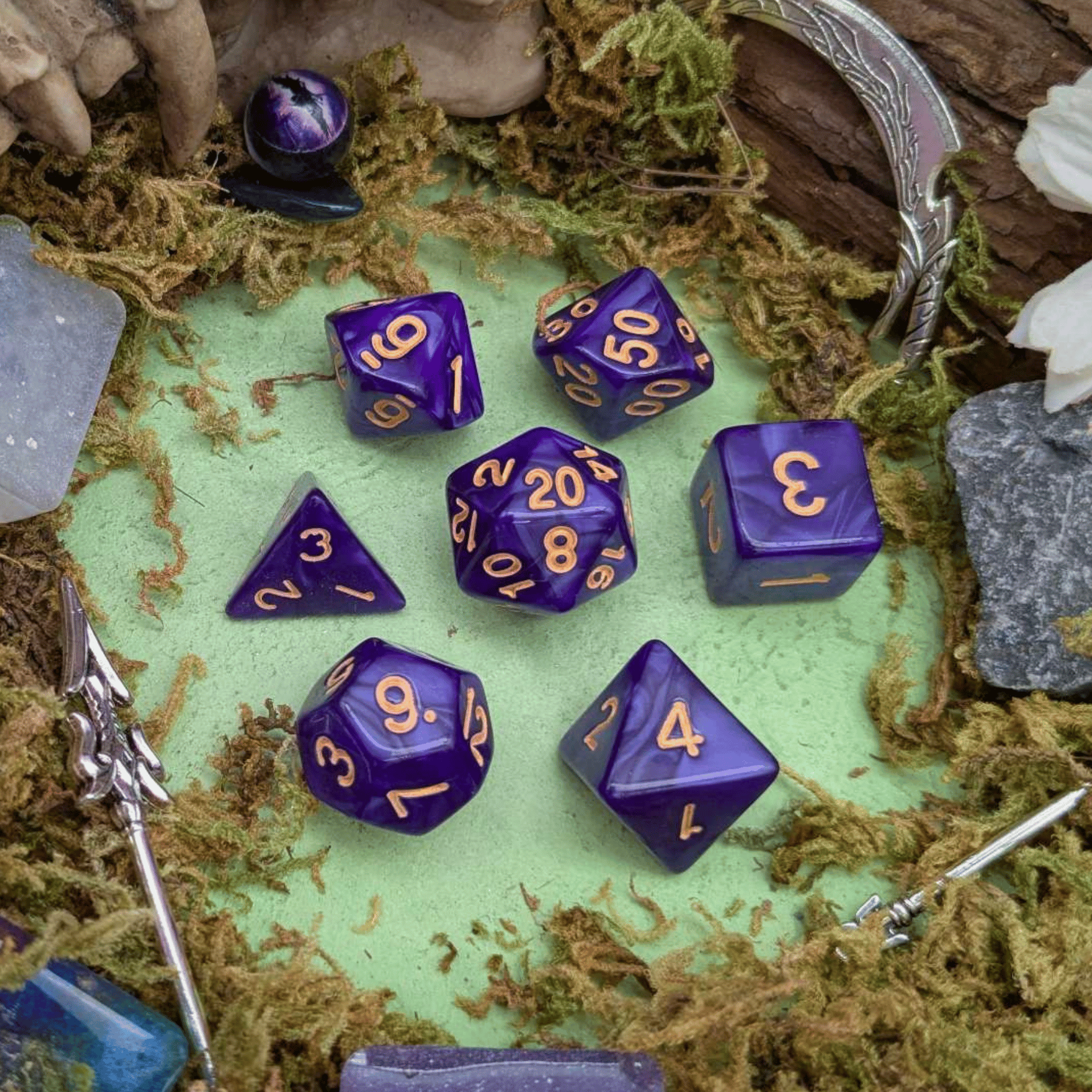 Purple Pearl Dice Set