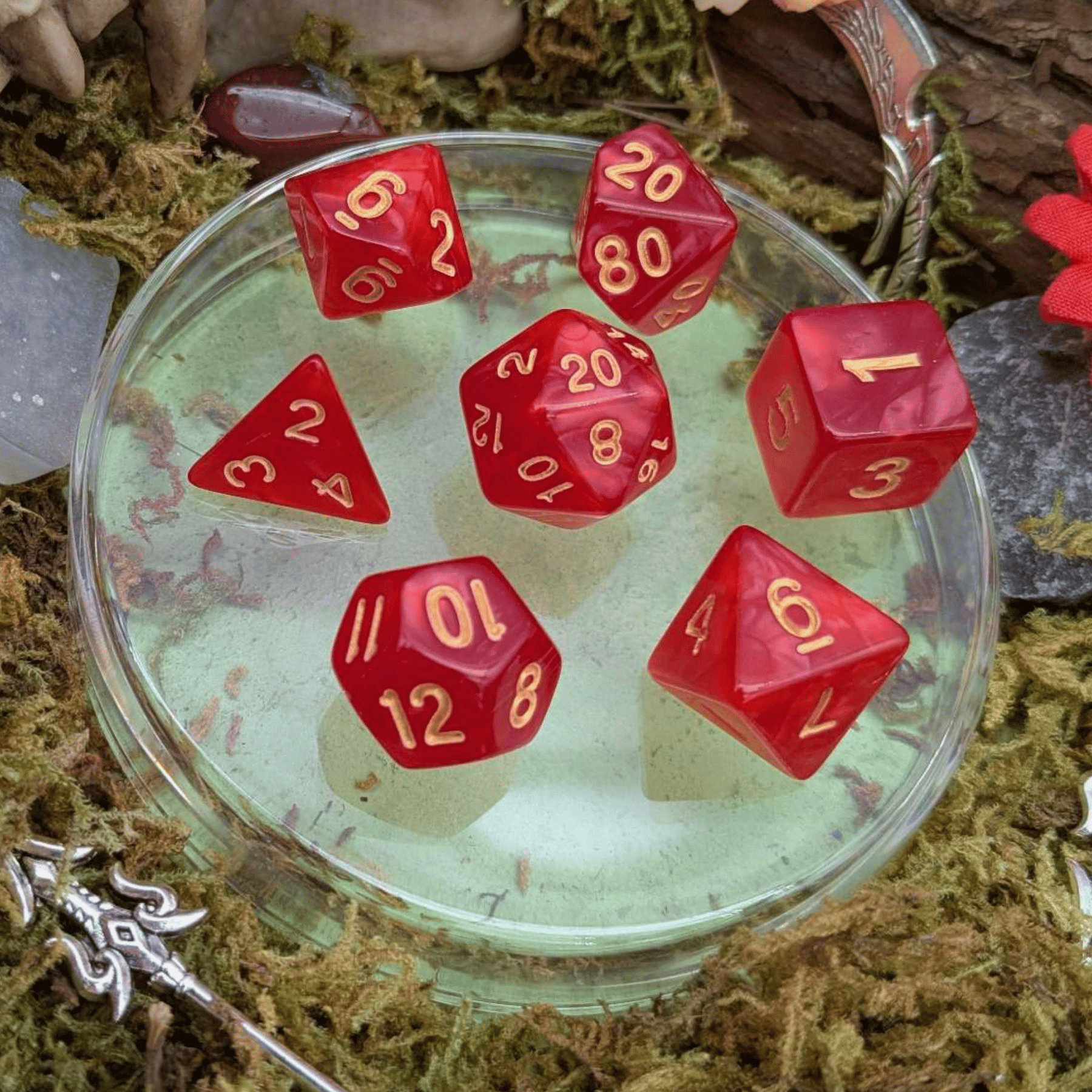 Red Pearl Dice Set