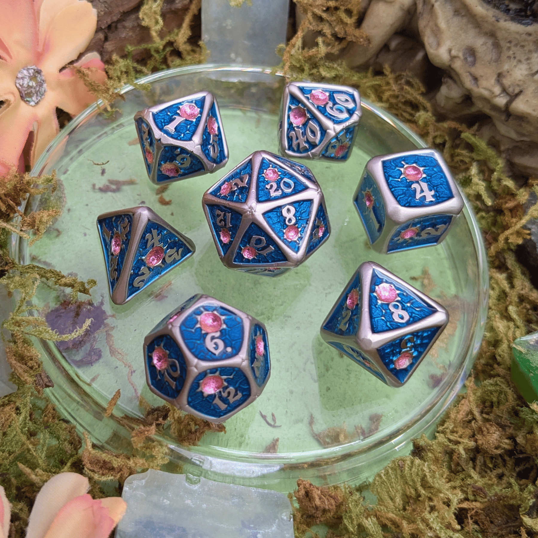 Royal Blue Metal Core Dice Set