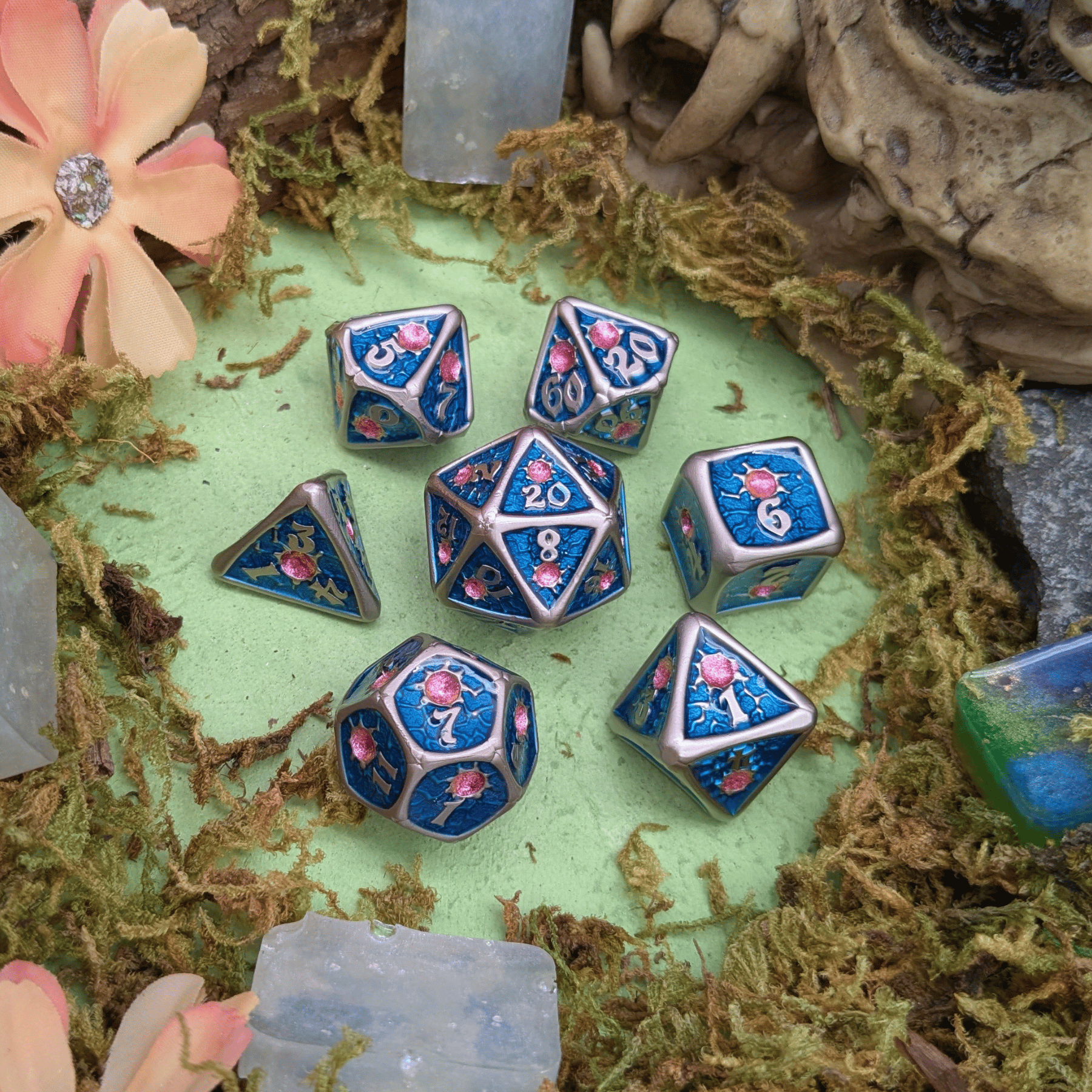 Royal Blue Metal Core Dice Set