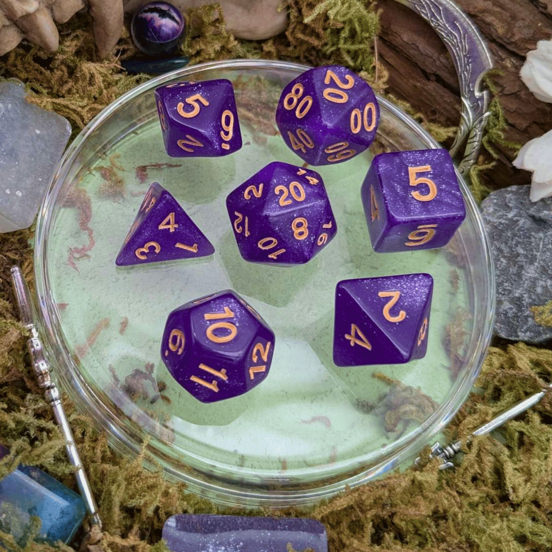 Magenta Shimmer Dice Set