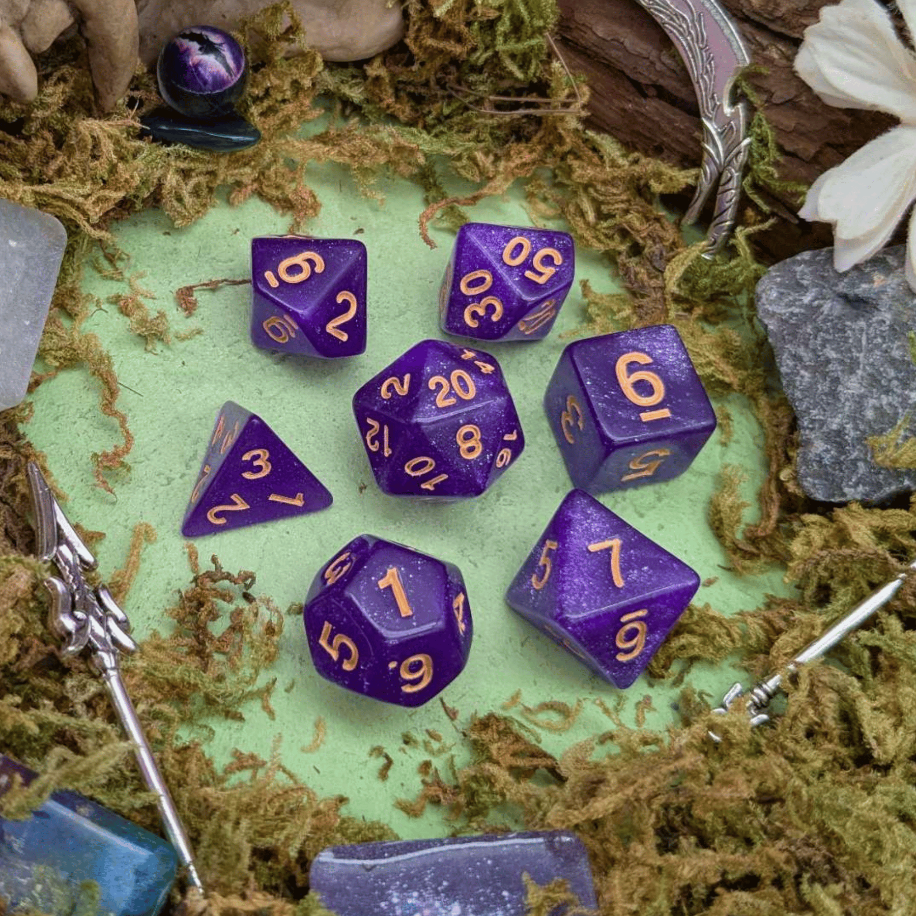 Magenta Shimmer Dice Set