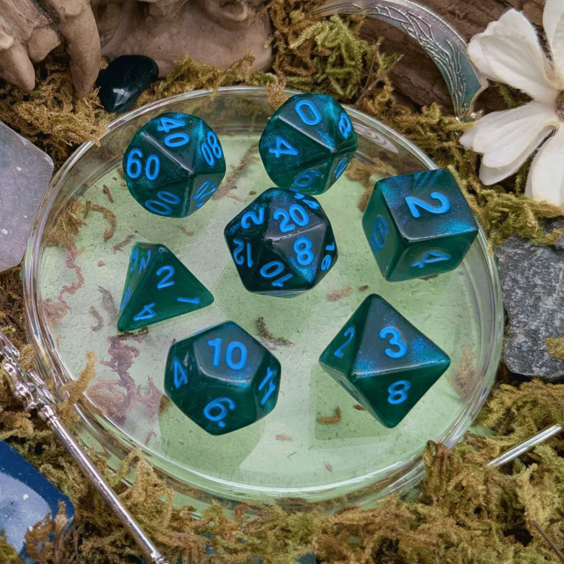 Moss Shimmer Dice Set