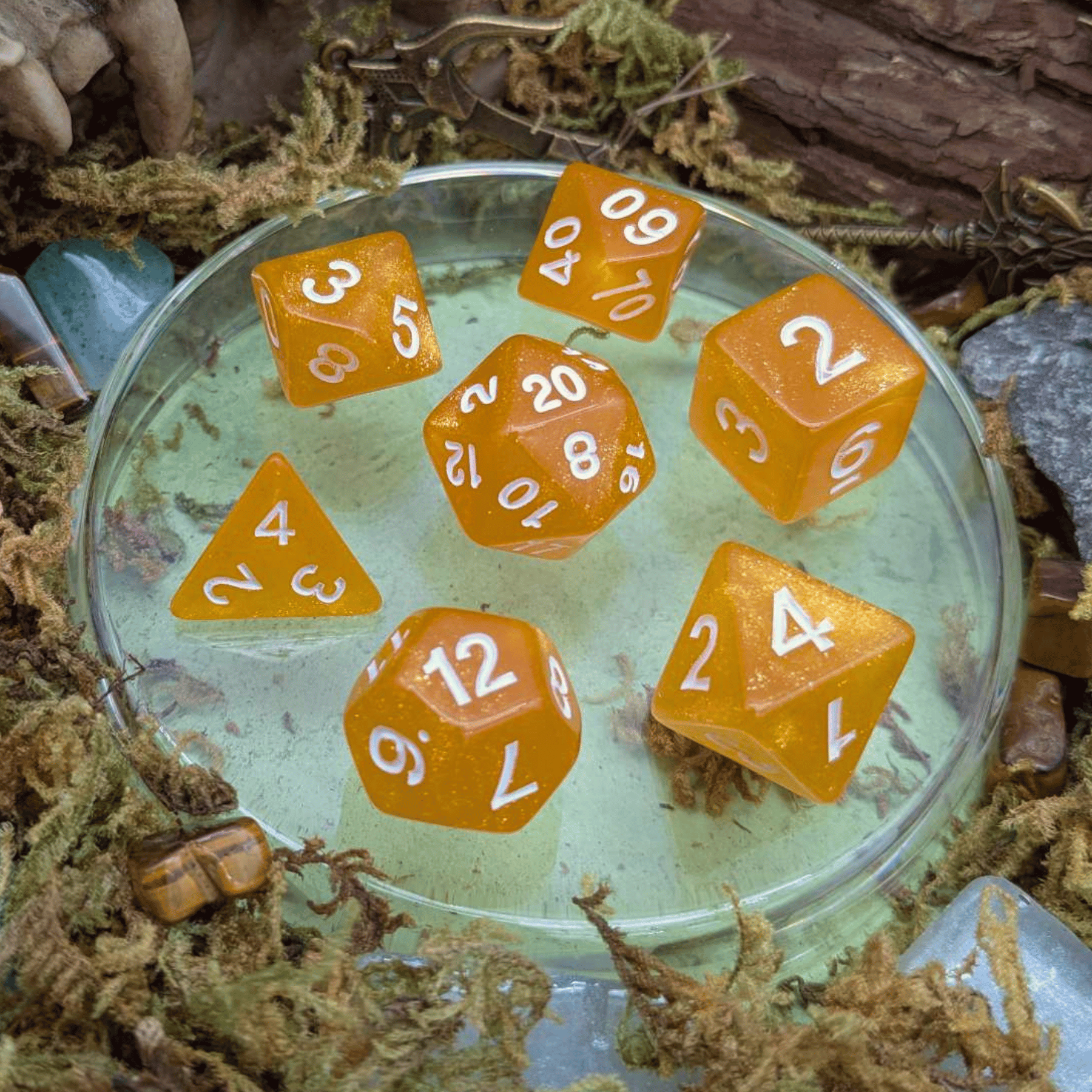 Shimmer Orange Dice Set