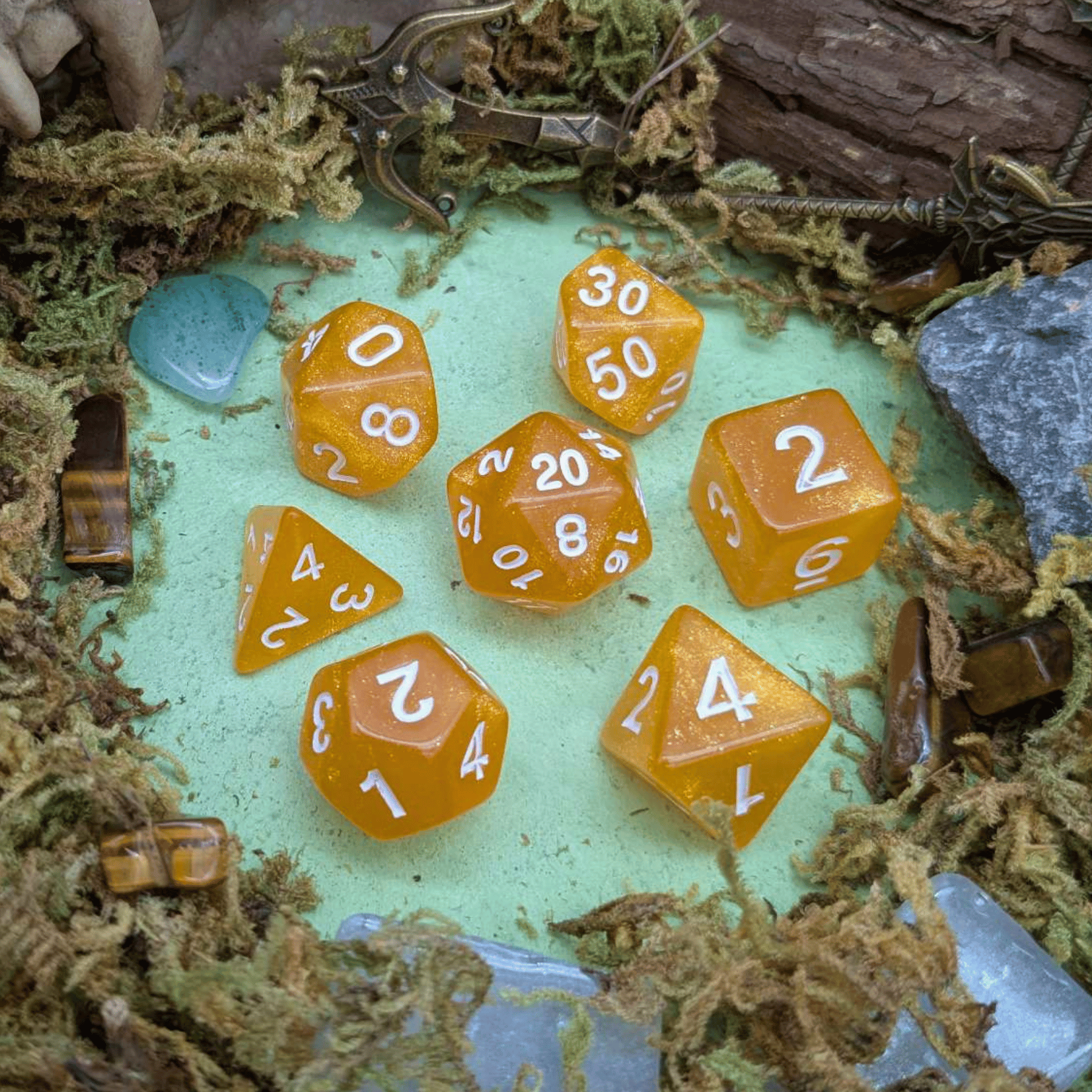 Shimmer Orange Dice Set
