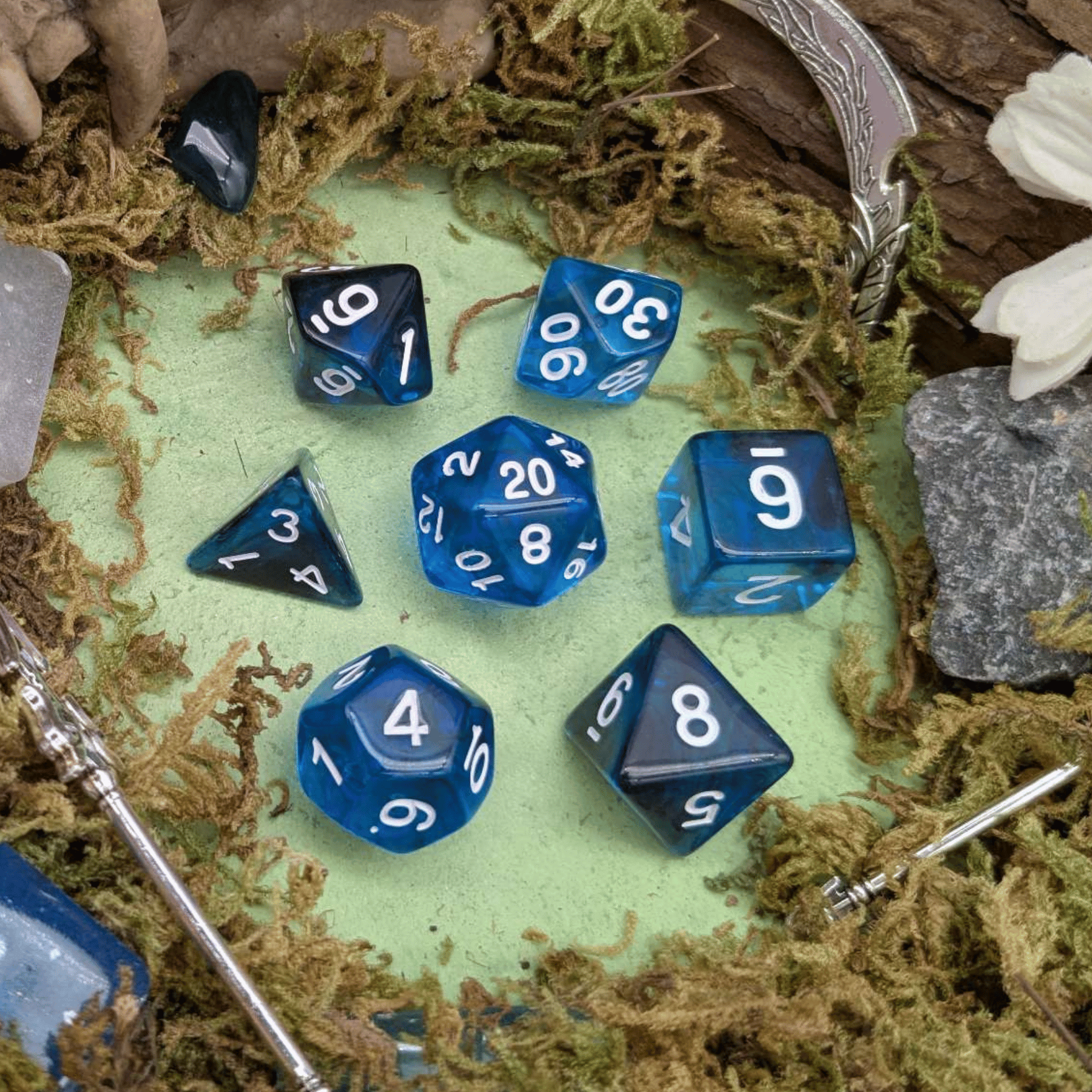 Blue Smoke Dice Set