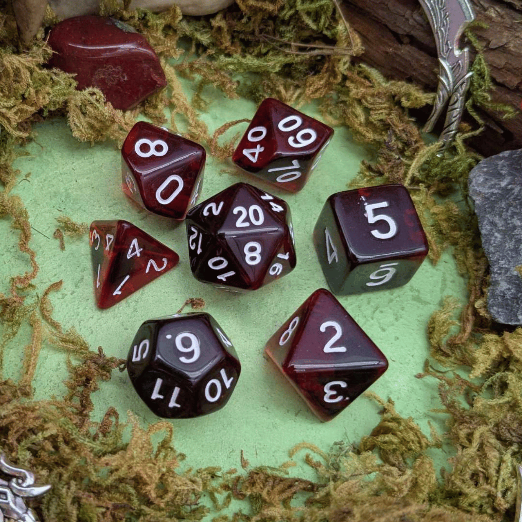 Red Smoke Dice Set