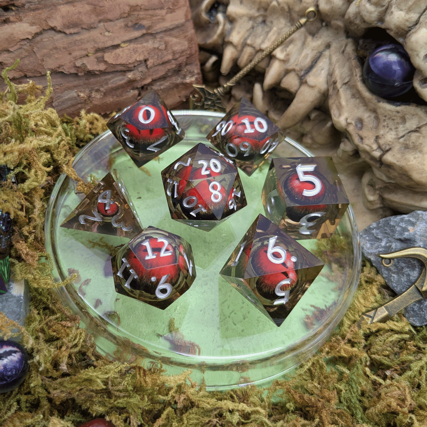 Snake Eye Red Liquid Core Dice Set