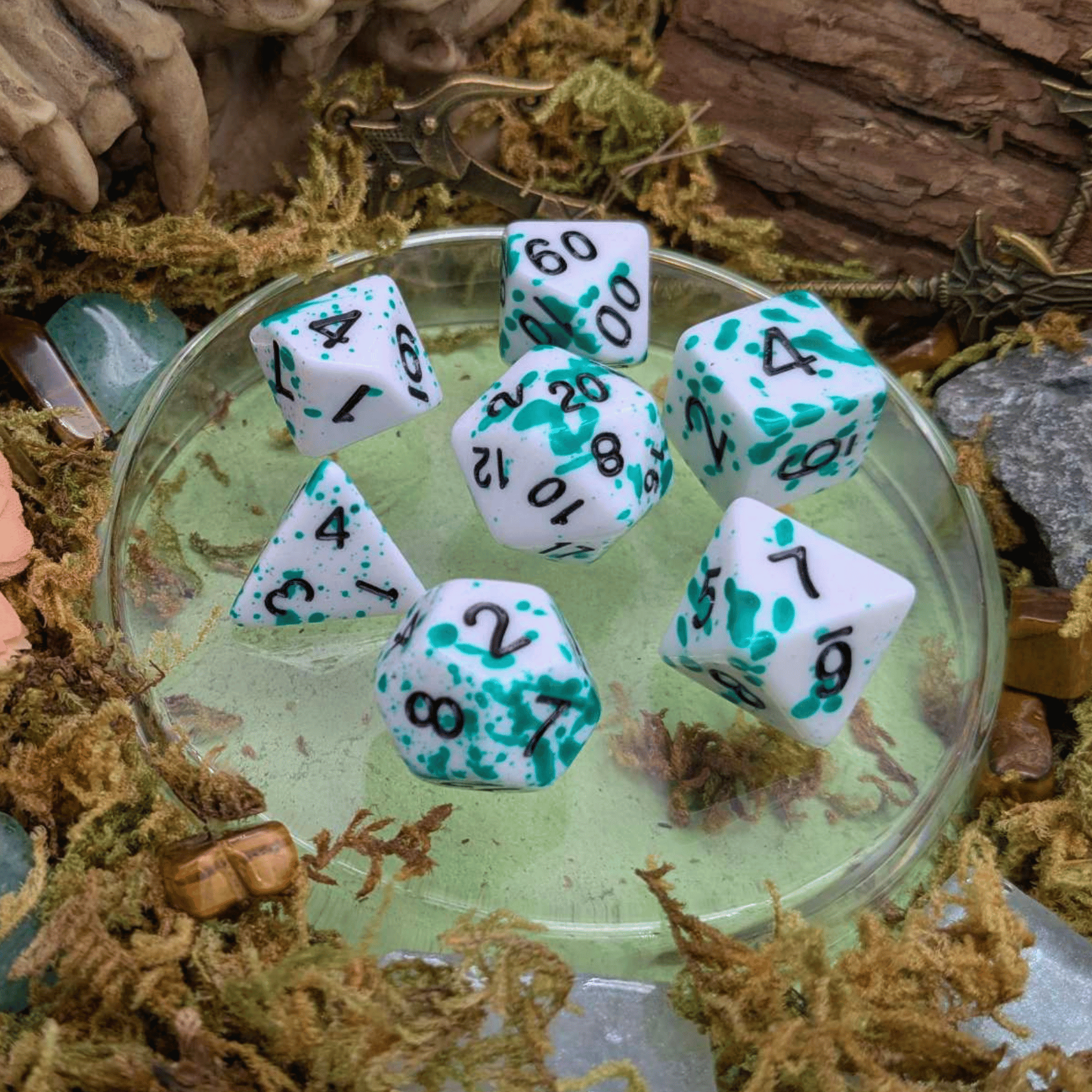 Splatter Green Dice Set