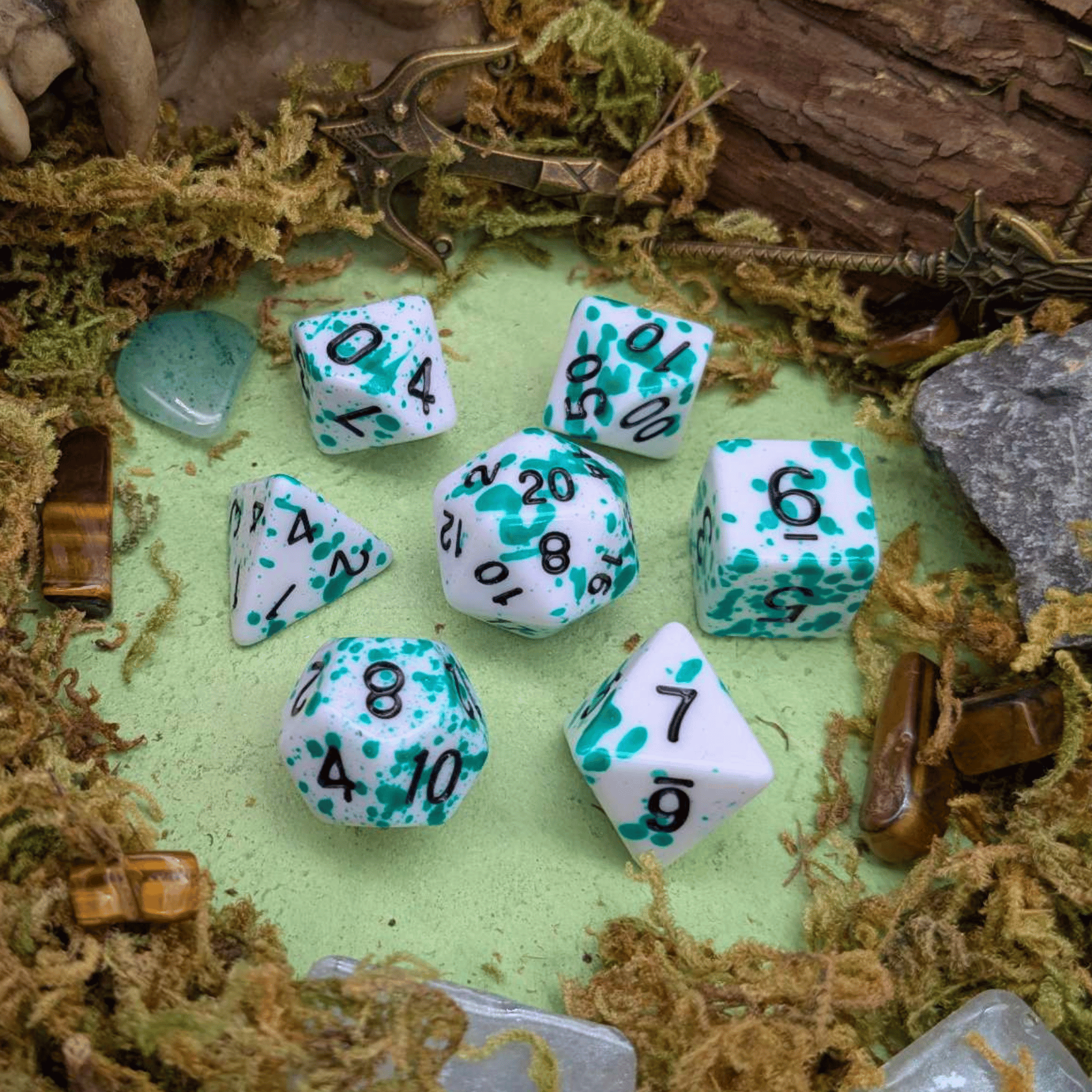 Splatter Green Dice Set
