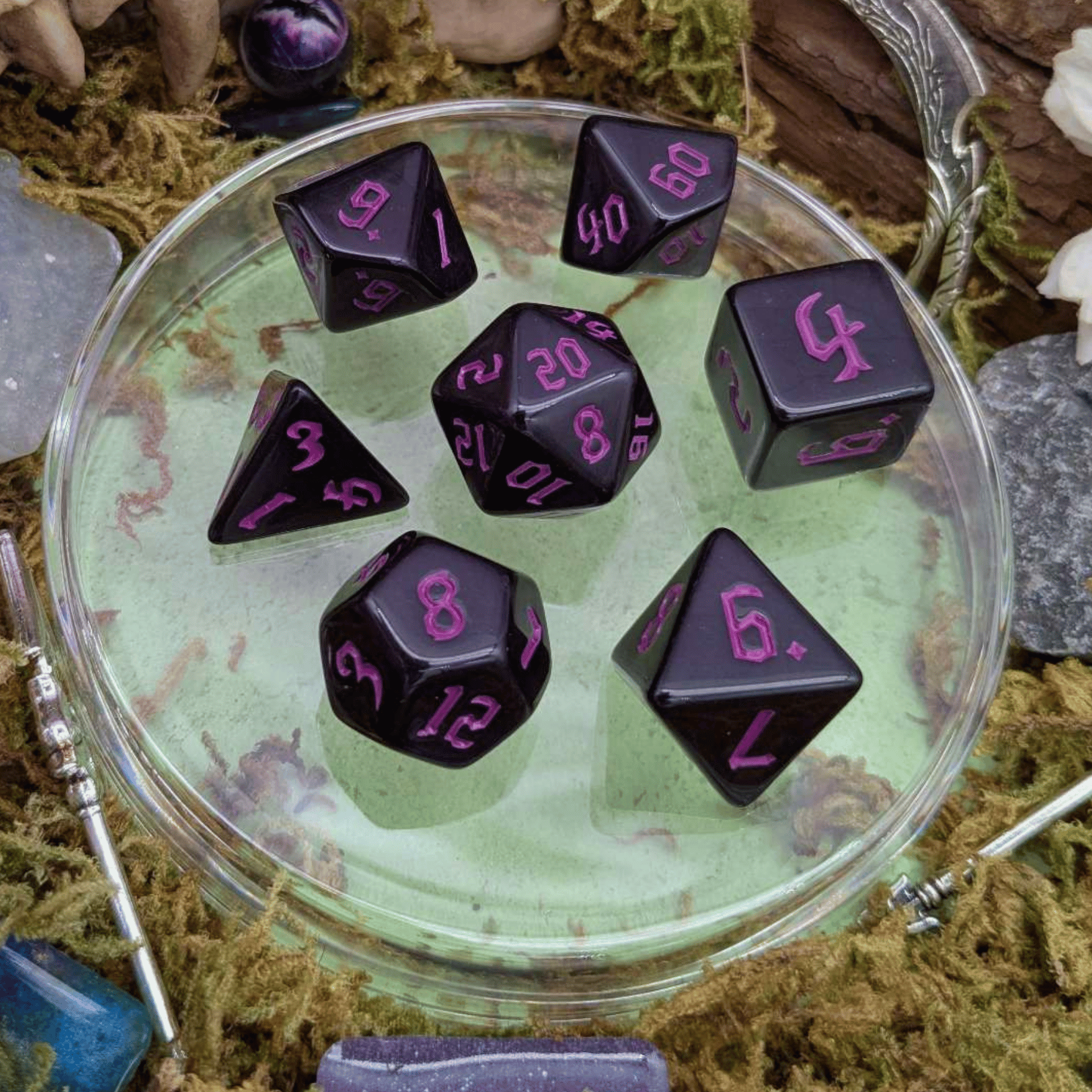 Pink Witch Dice Set