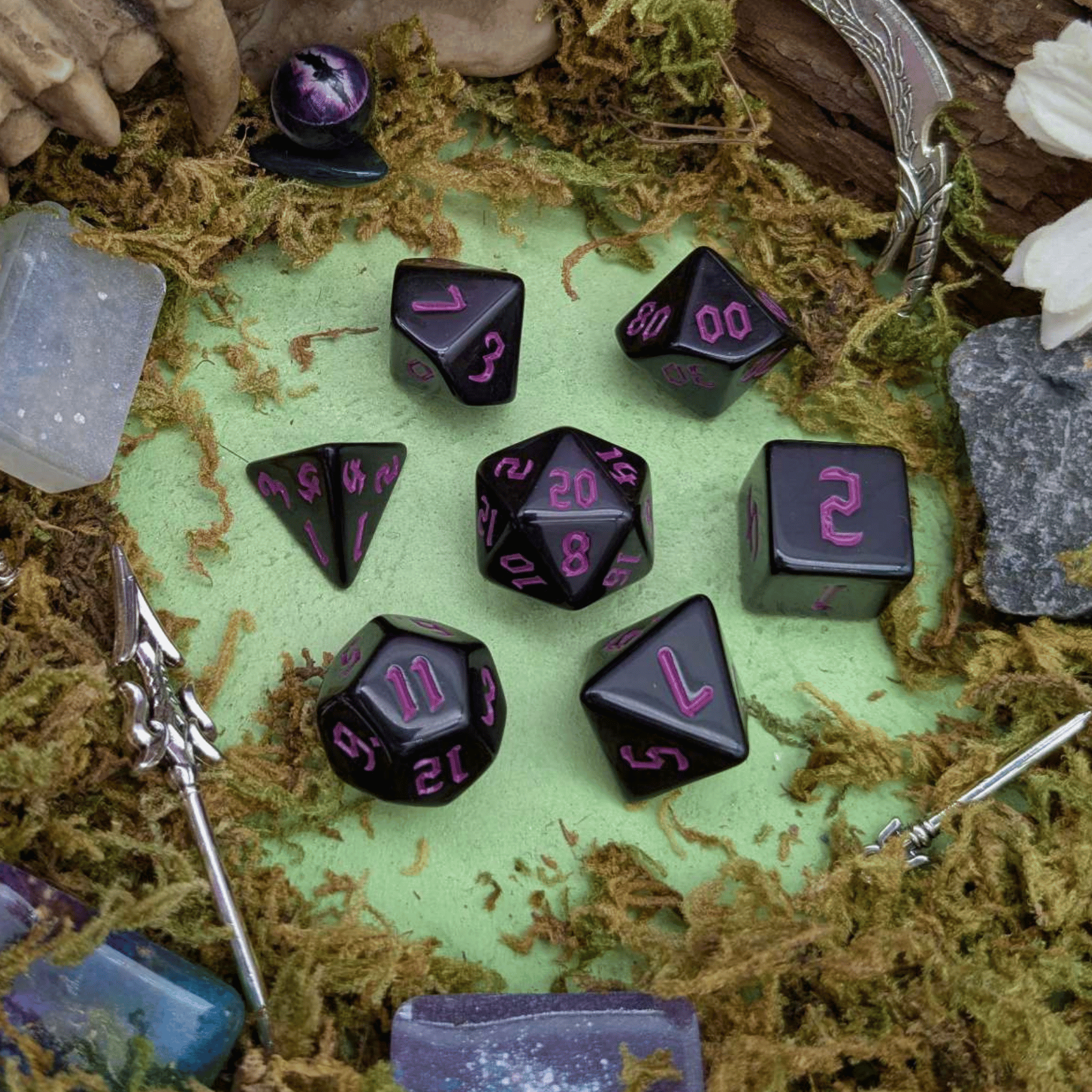 Pink Witch Dice Set