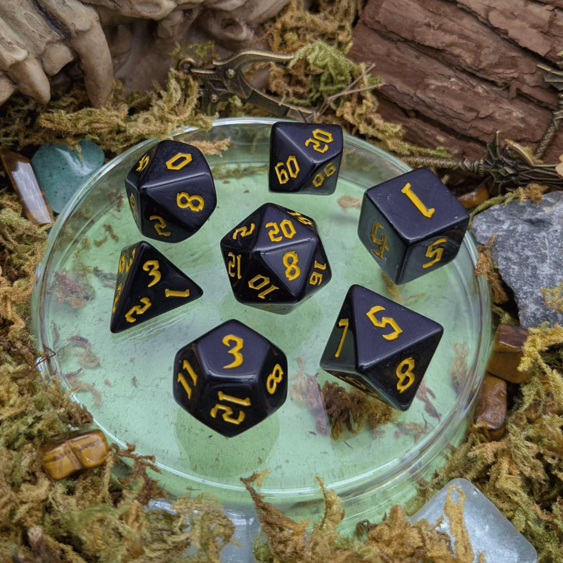 Yellow Witch Dice Set