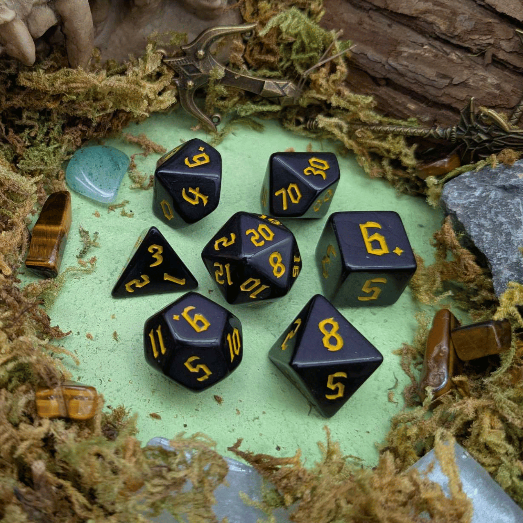 Yellow Witch Dice Set