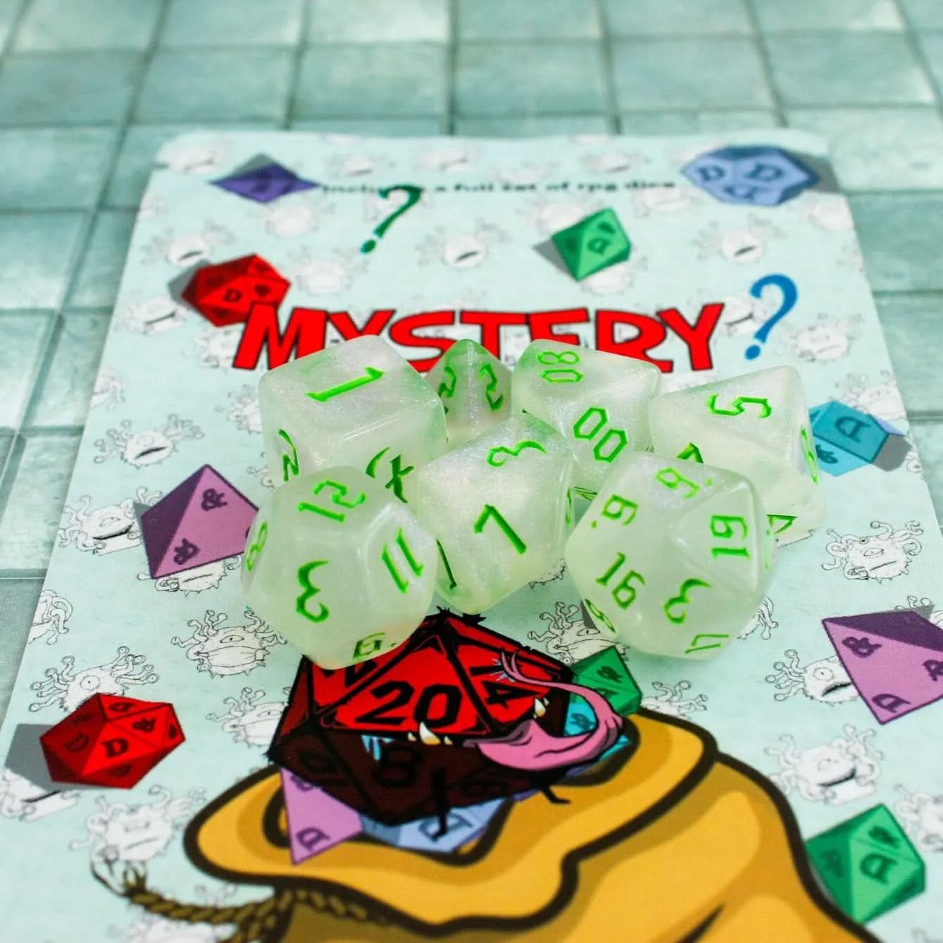 Green Fog TTRPG Dice Set - MysteryDiceGoblins